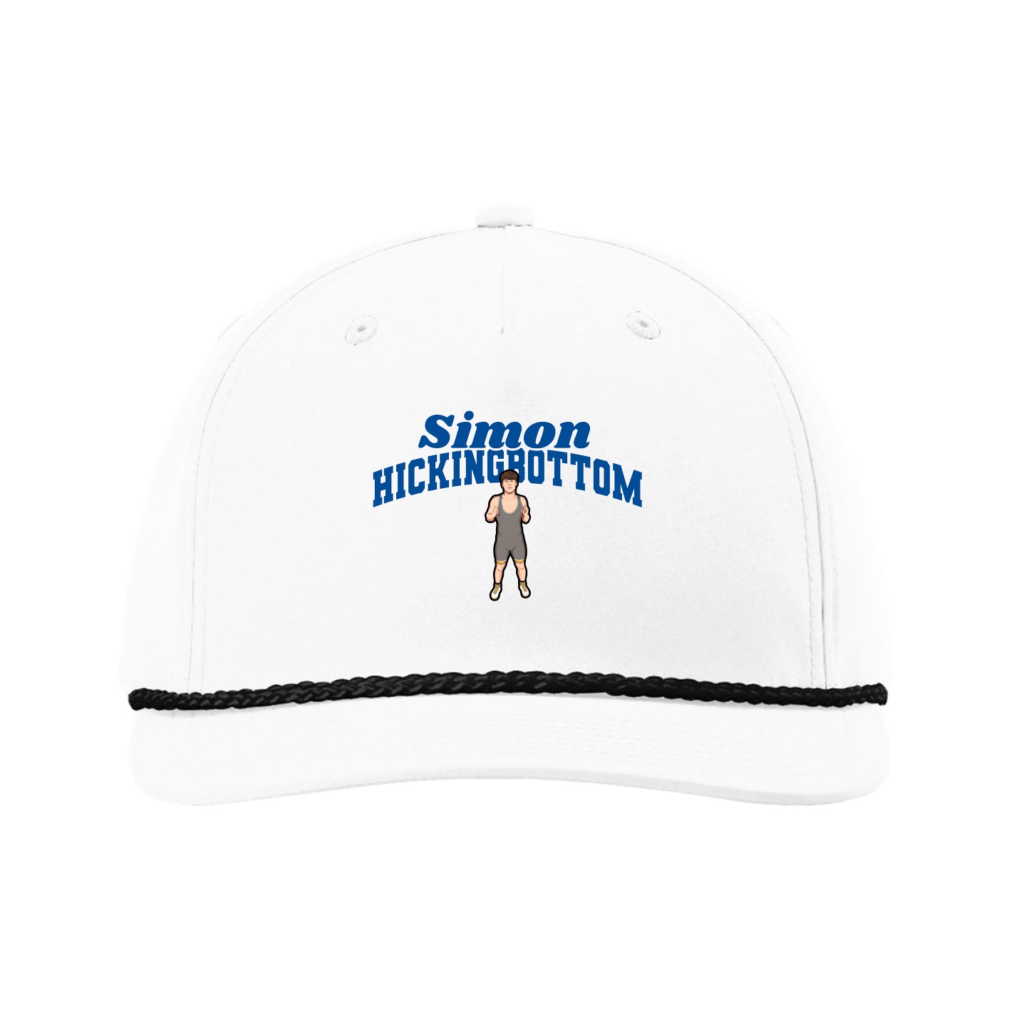 Five-Panel Classic Rope Cap — Signature Arch in White