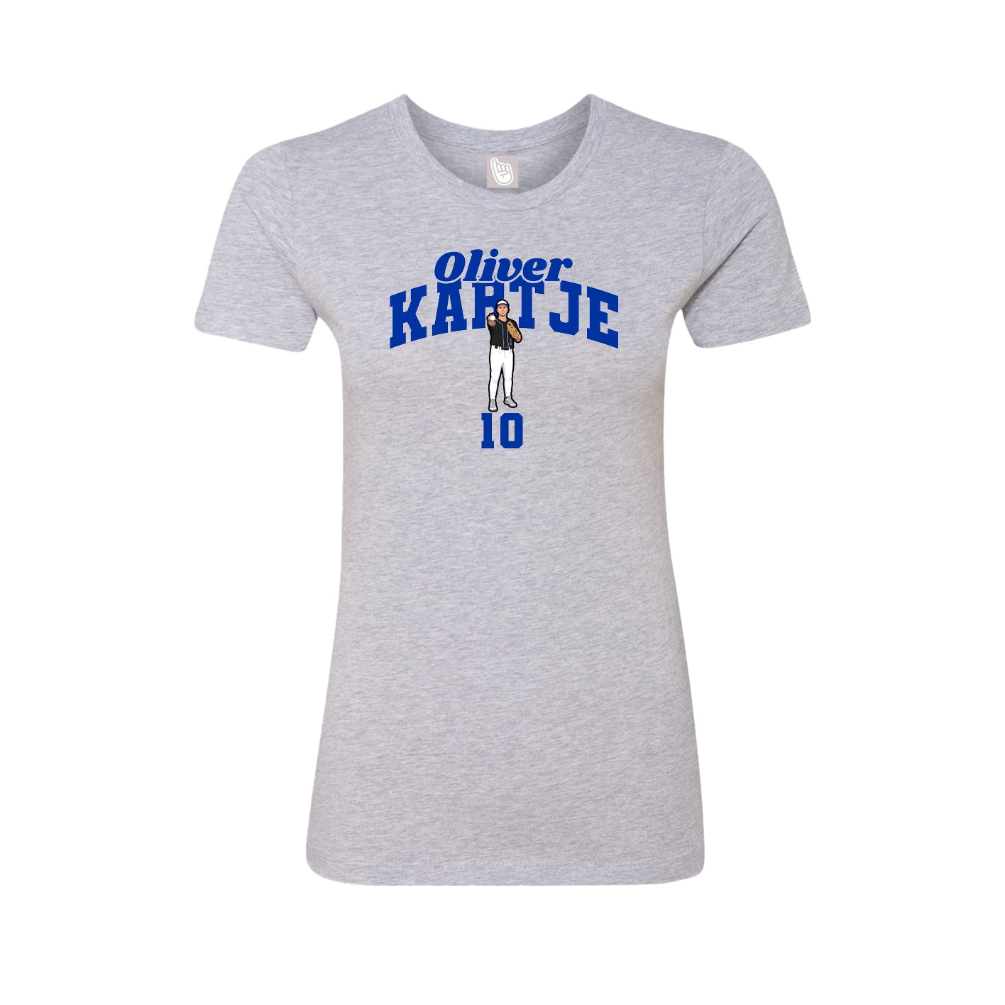 Fitted Women's Tee — Signature Arch in Grey