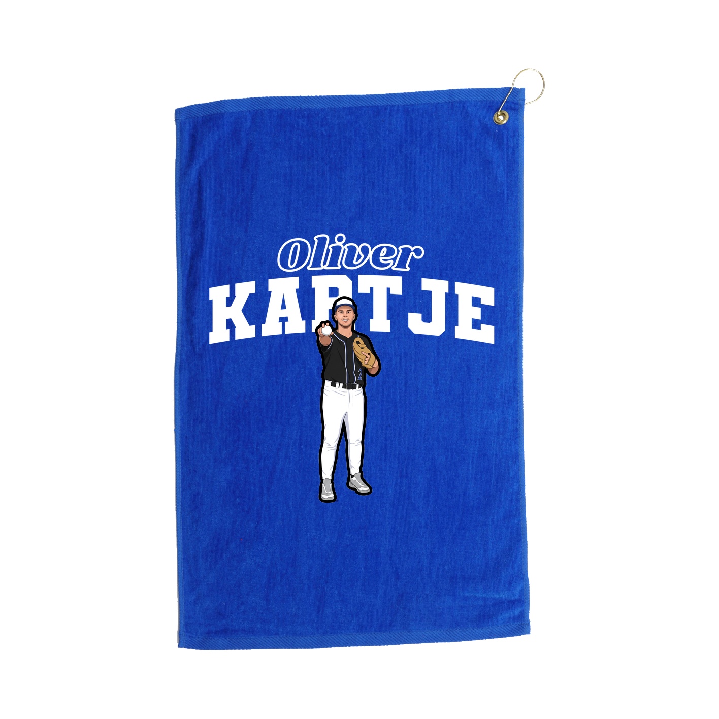 Golf Towel — Name Arch in Royal