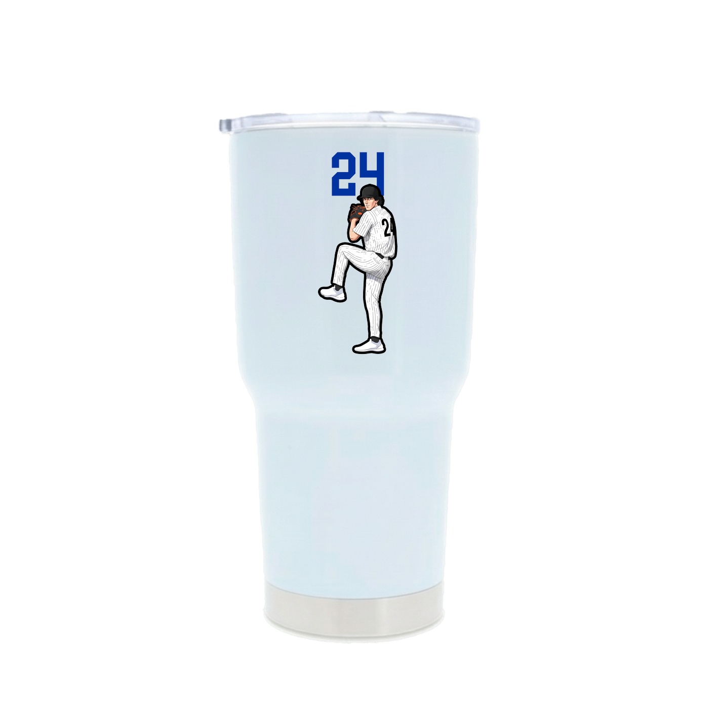 30oz Stainless Steel Tumbler — Number Top in White