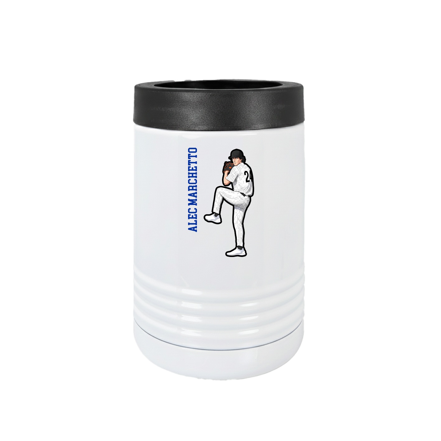 Beverage Holder — Name Vertical in White