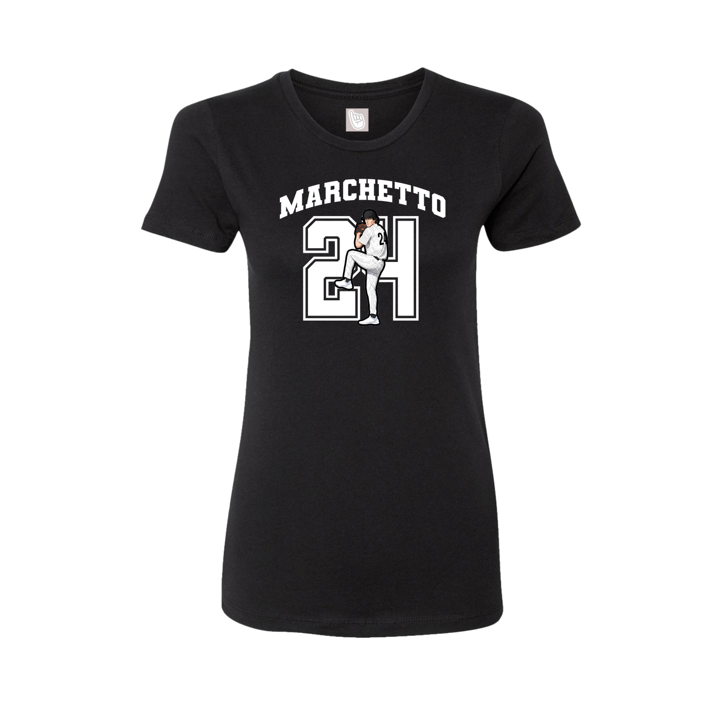 Fitted Women's Tee — Number in Black