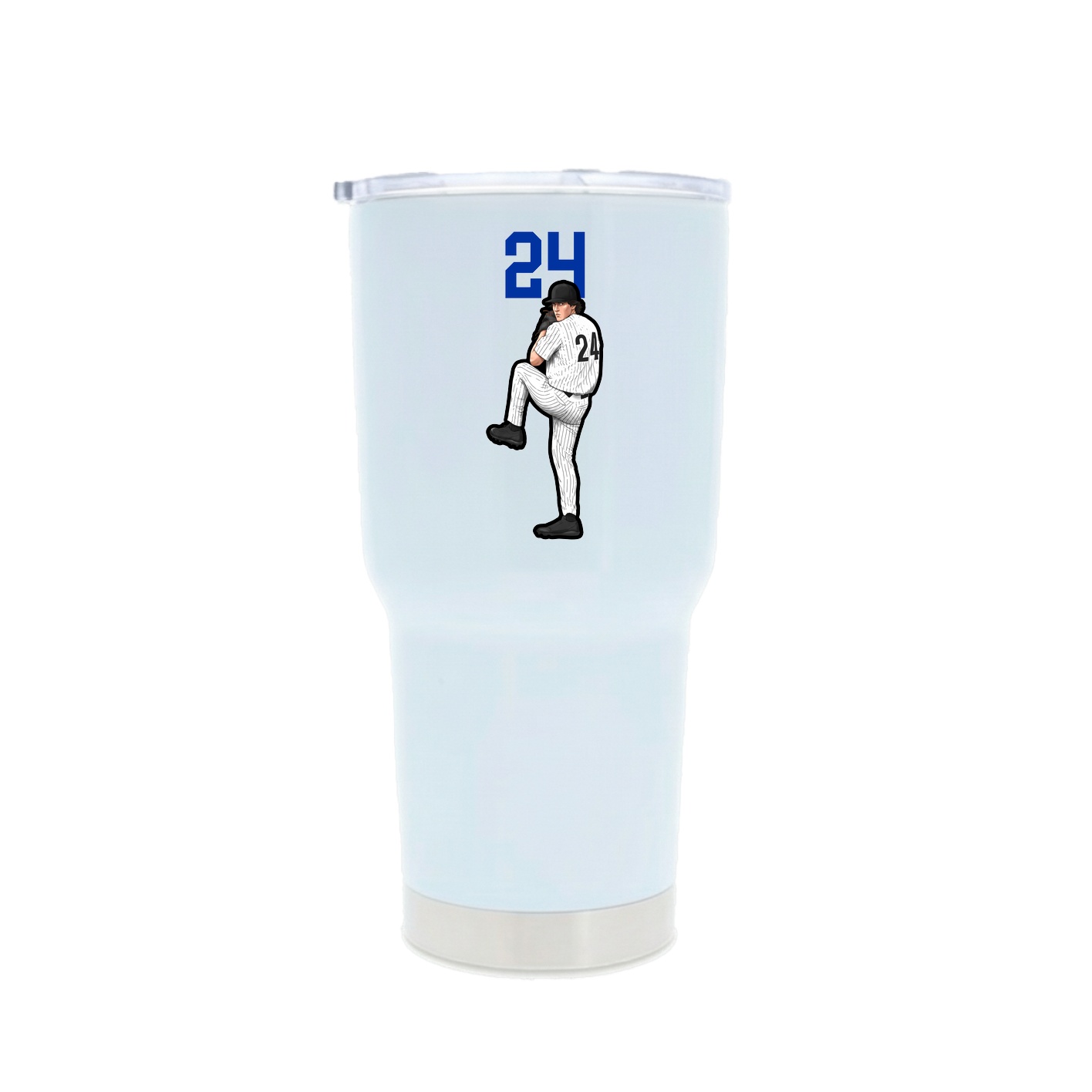 30oz Stainless Steel Tumbler — Number Top in White