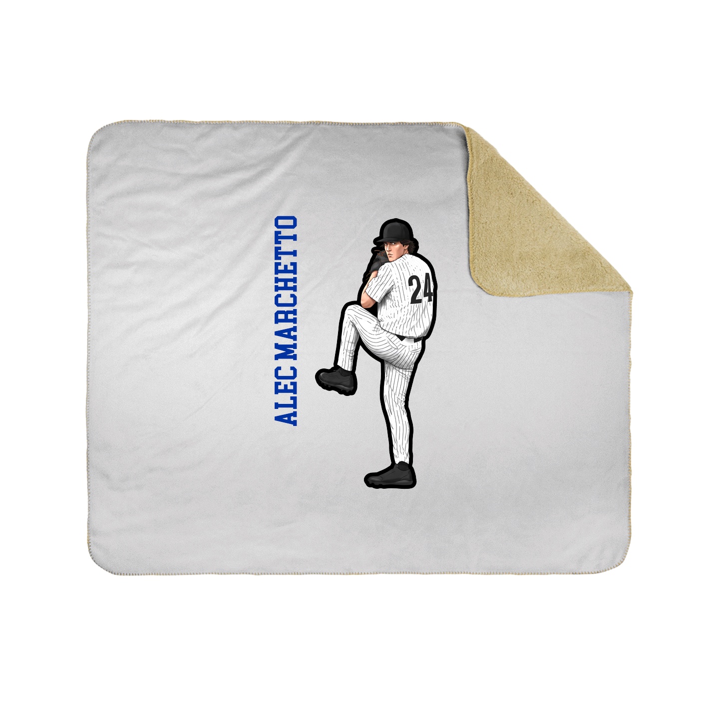 Throw Blanket — Name Vertical in White