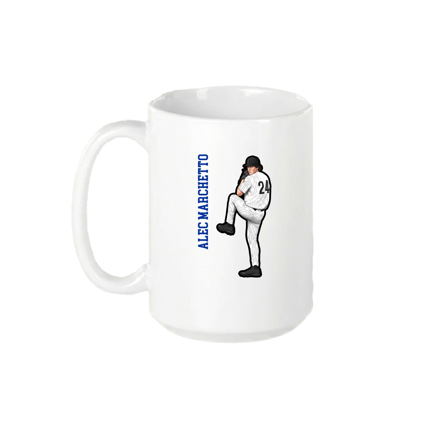15oz Coffee Mug — Name Vertical in White