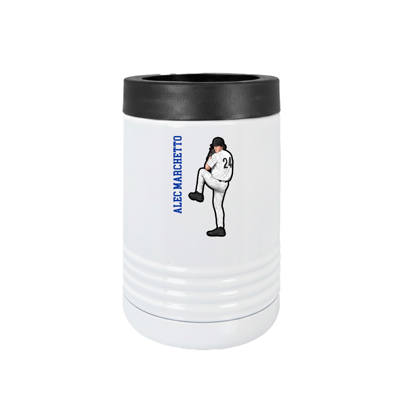Beverage Holder — Name Vertical in White