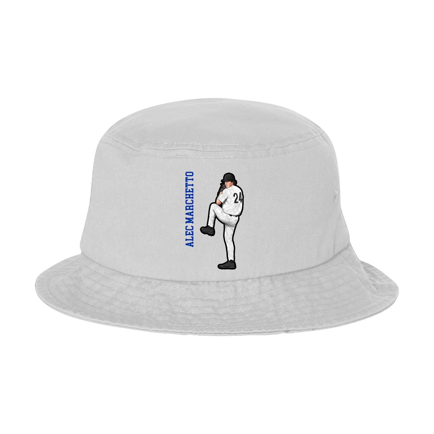 Bucket Cap — Name Vertical in White