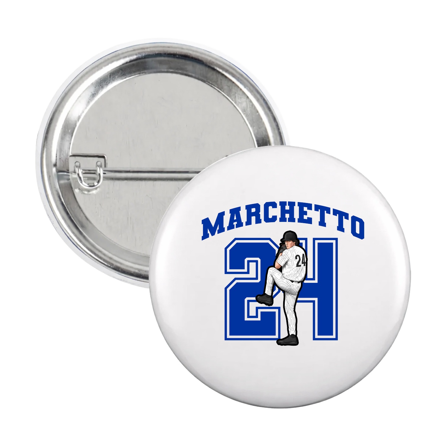 Game Day Button — Number in White