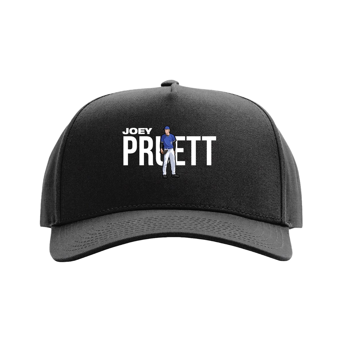 Full Fabric Five-Panel Champ Cap — Player Name in Black