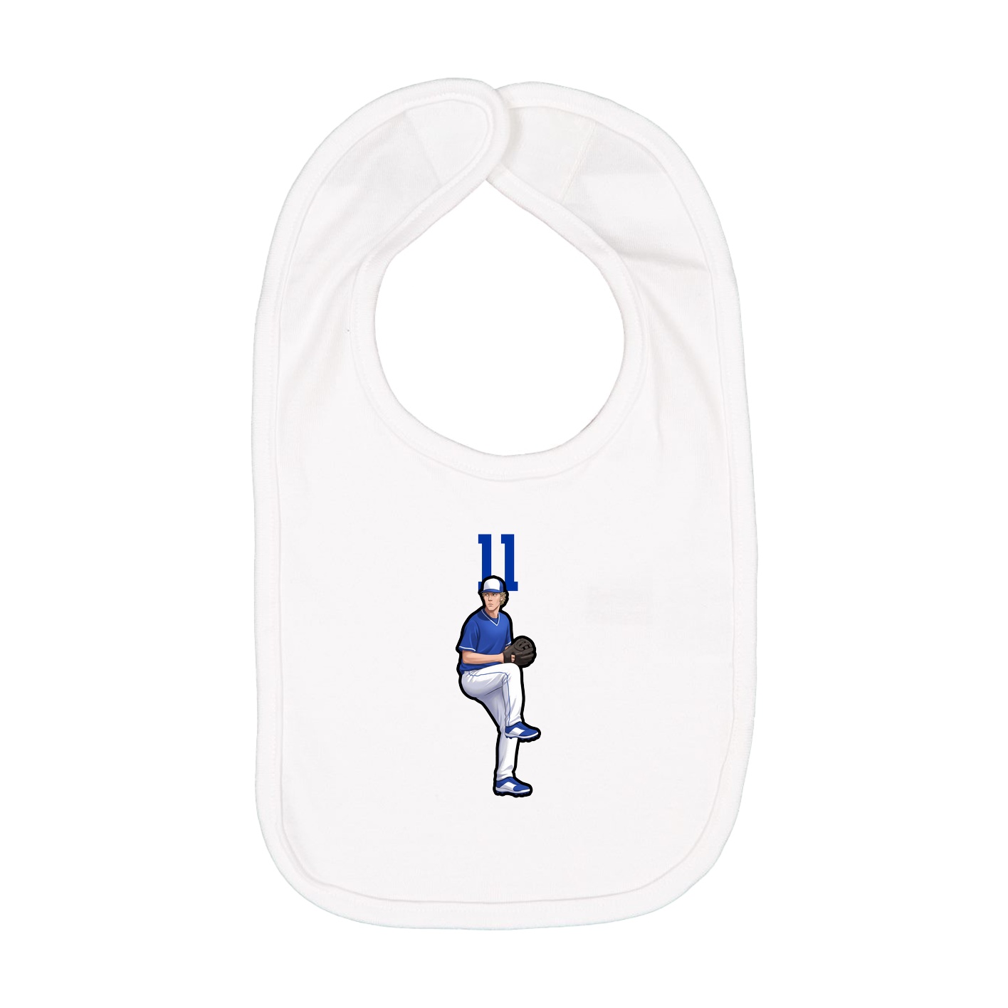Infant Bib — Number Top in White