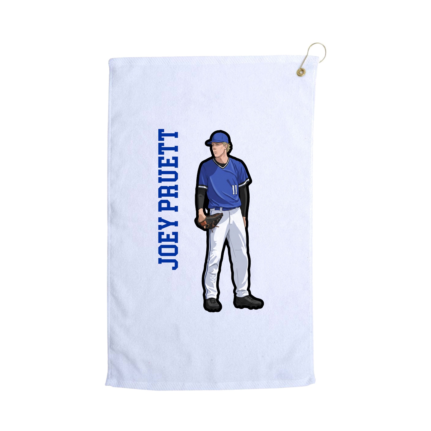 Golf Towel — Name Vertical in White