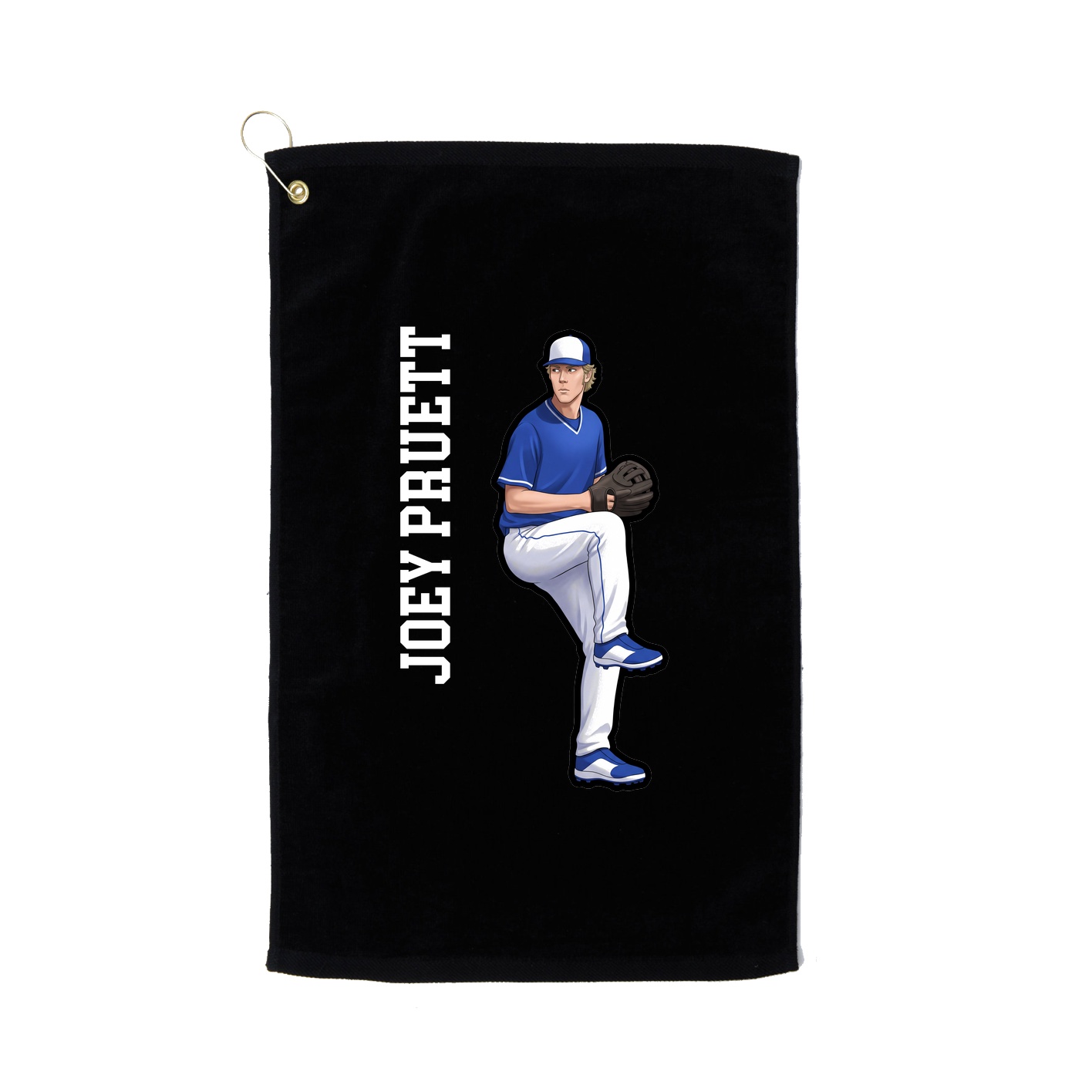 Golf Towel — Name Vertical in Black