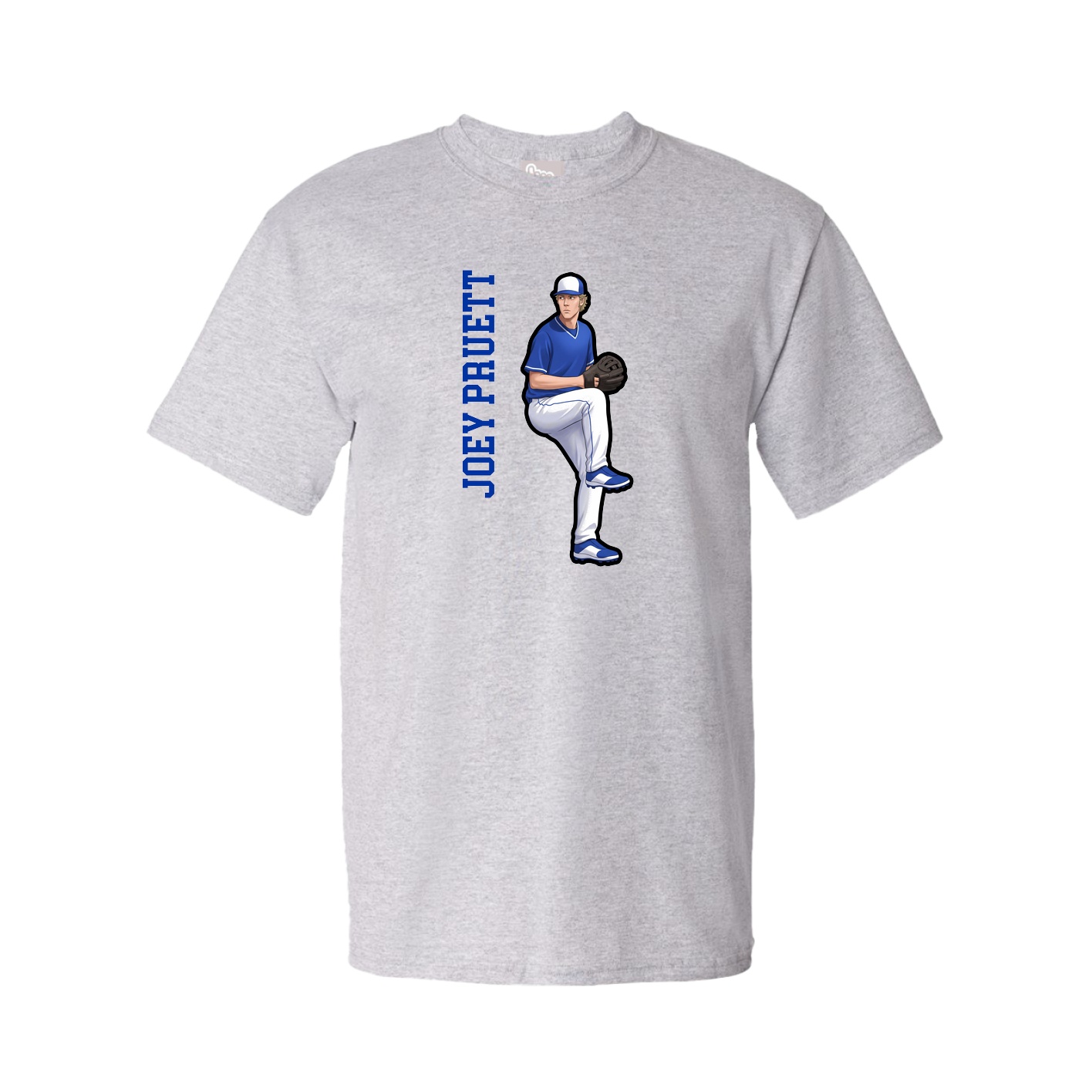 Youth Tee — Name Vertical in Grey