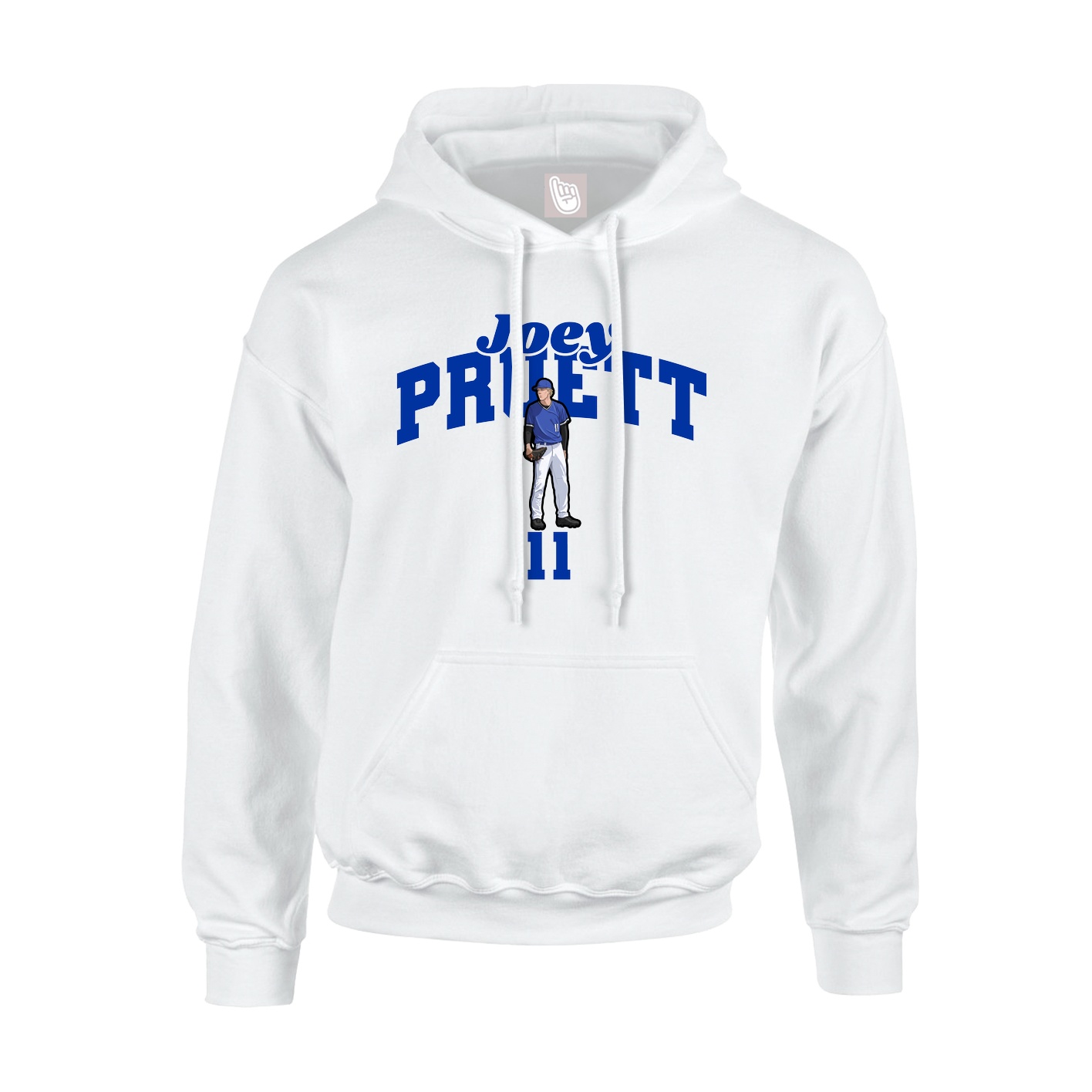 Youth Hoodie — Signature Arch in White