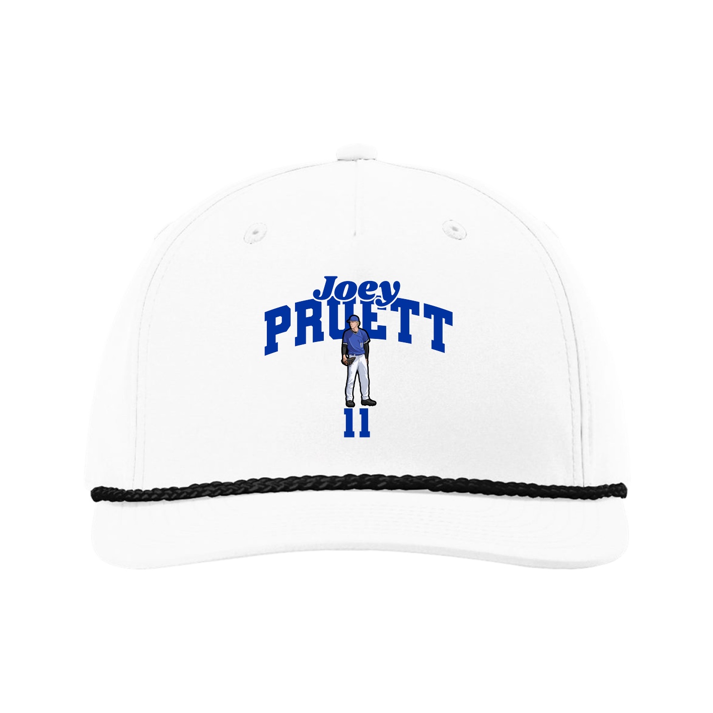 Five-Panel Classic Rope Cap — Signature Arch in White
