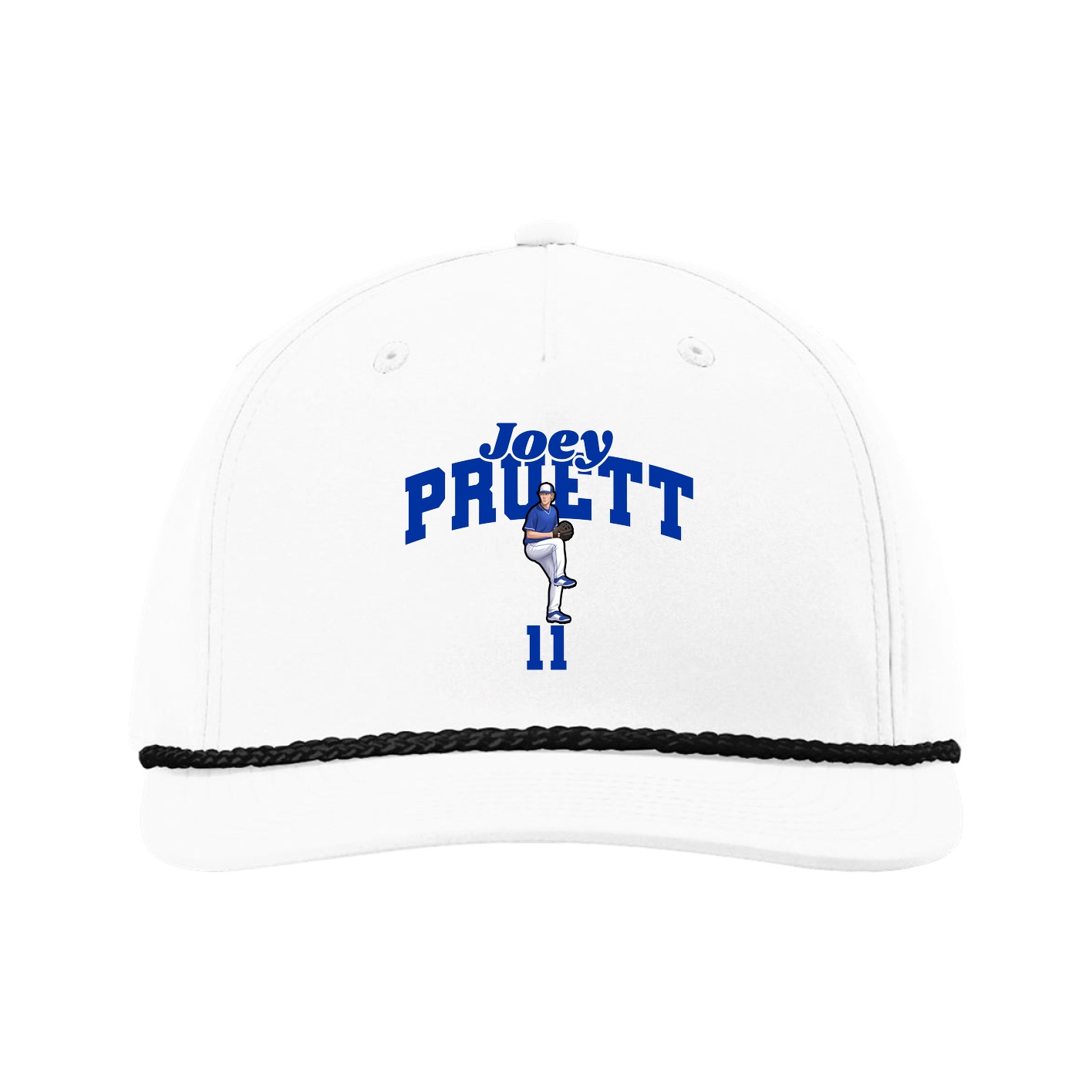 Five-Panel Classic Rope Cap — Signature Arch in White