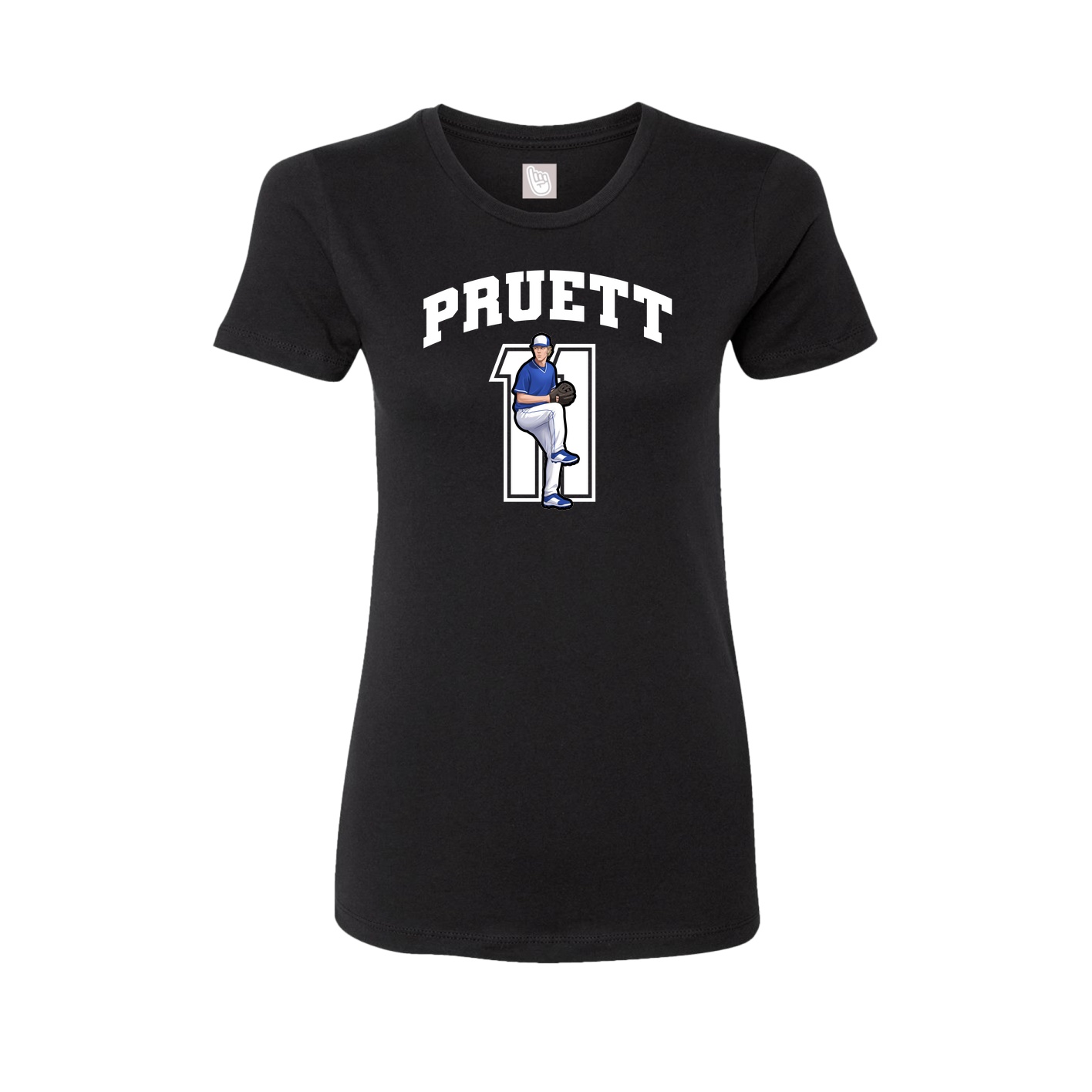 Fitted Women's Tee — Number in Black