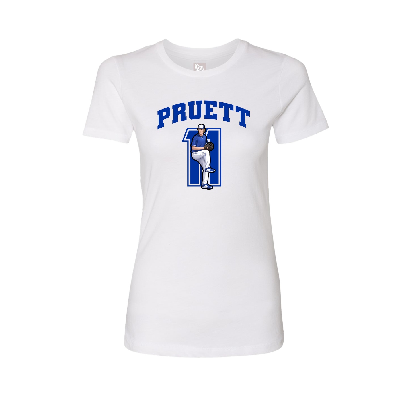 Fitted Women's Tee — Number in White
