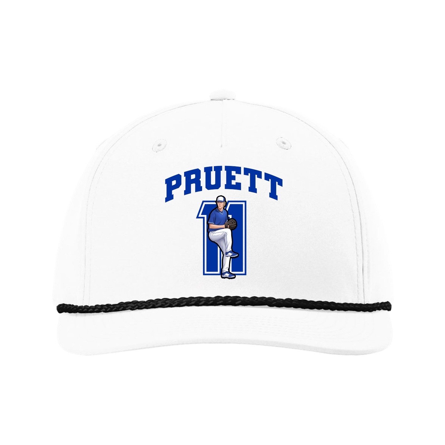 Five-Panel Classic Rope Cap — Number in White