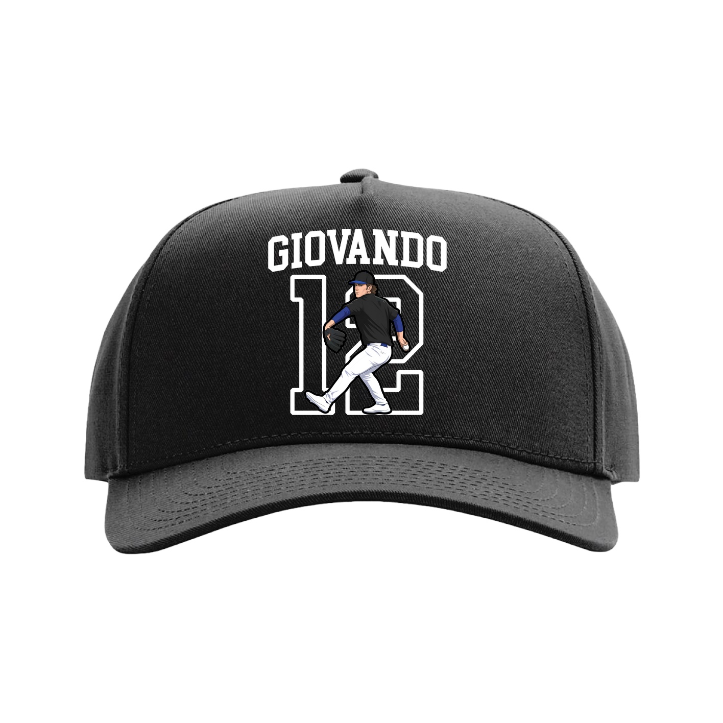 Full Fabric Five-Panel Champ Cap — Shirsey in Black