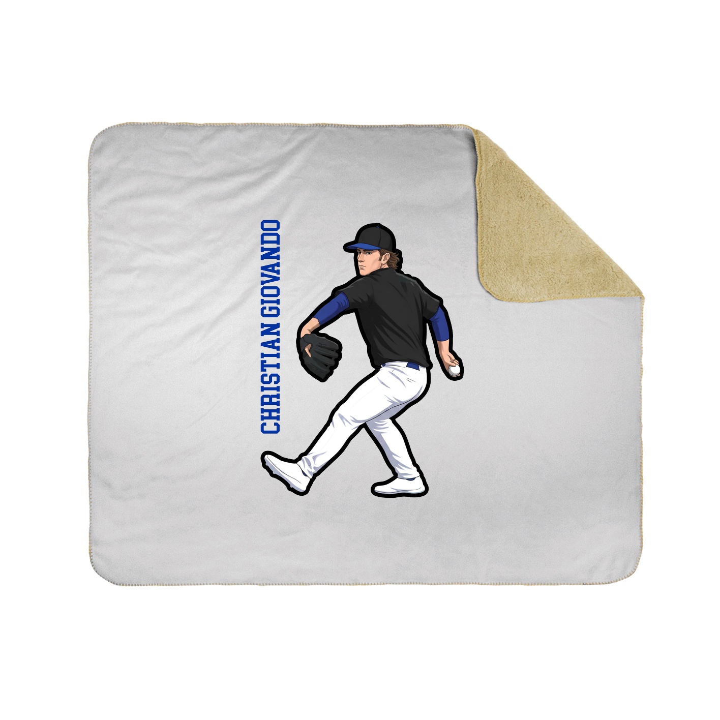 Throw Blanket — Name Vertical in White