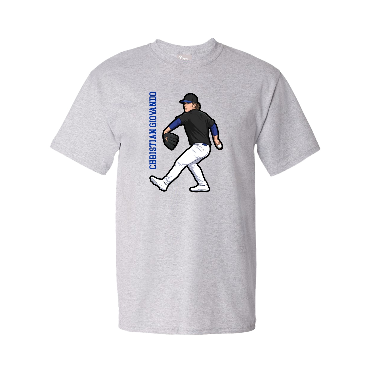 Youth Tee — Name Vertical in Grey