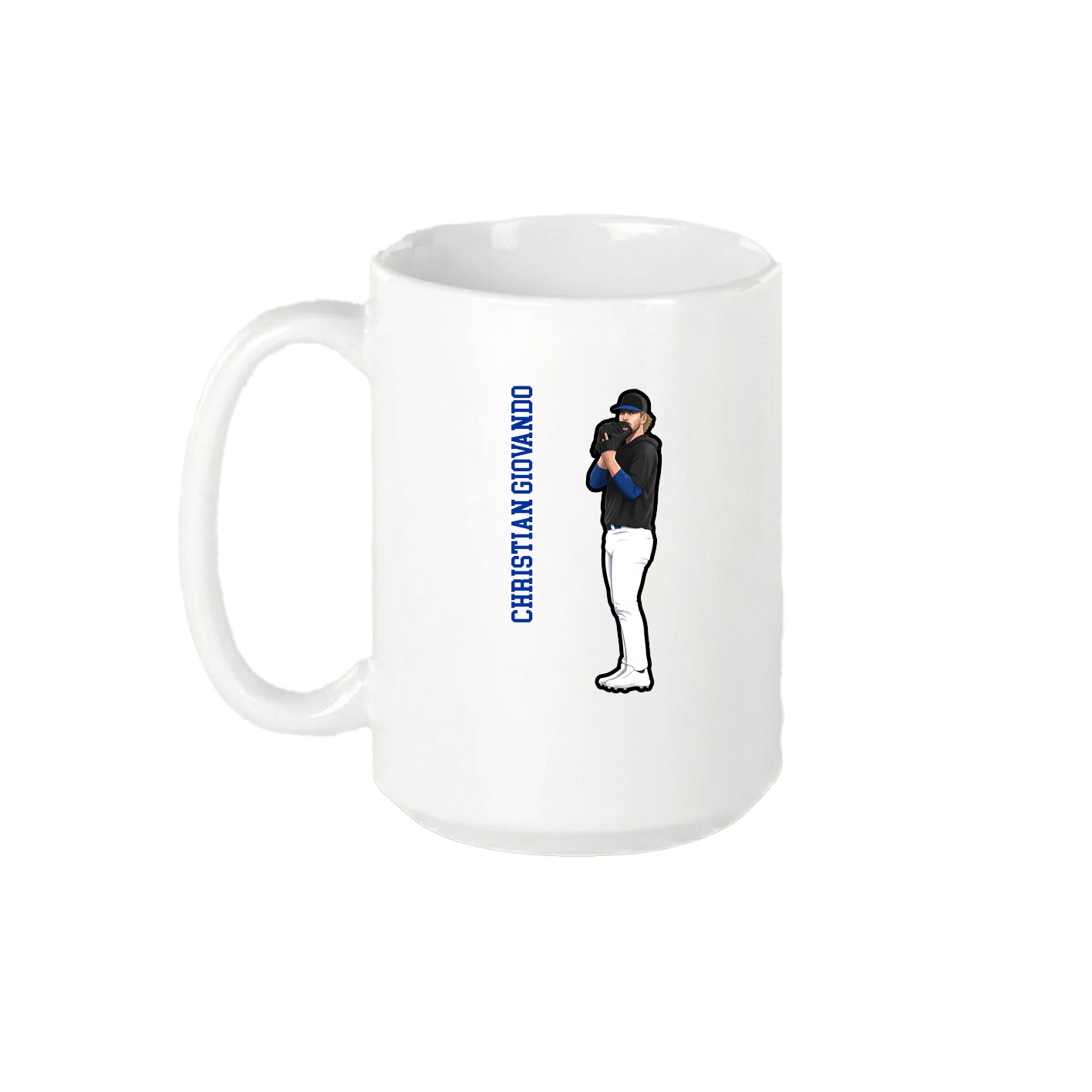 15oz Coffee Mug — Name Vertical in White