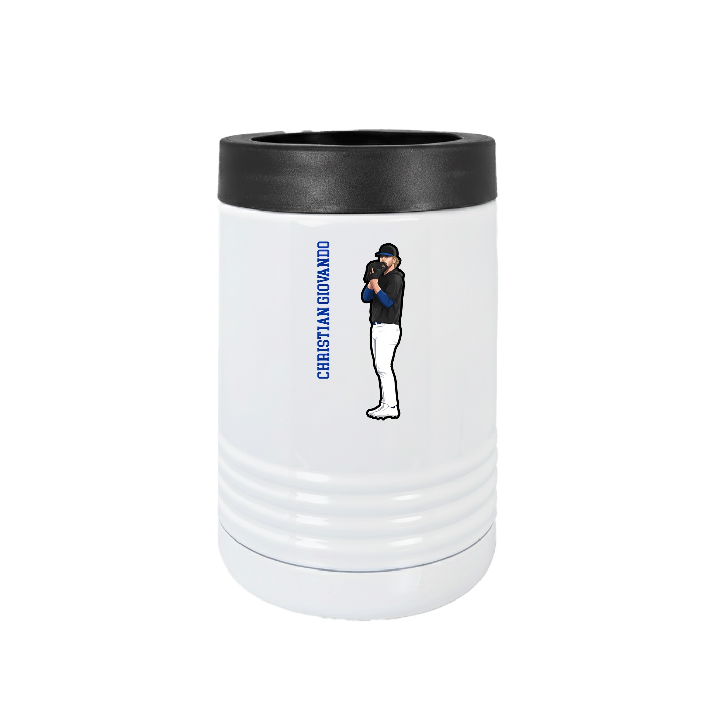 Beverage Holder — Name Vertical in White