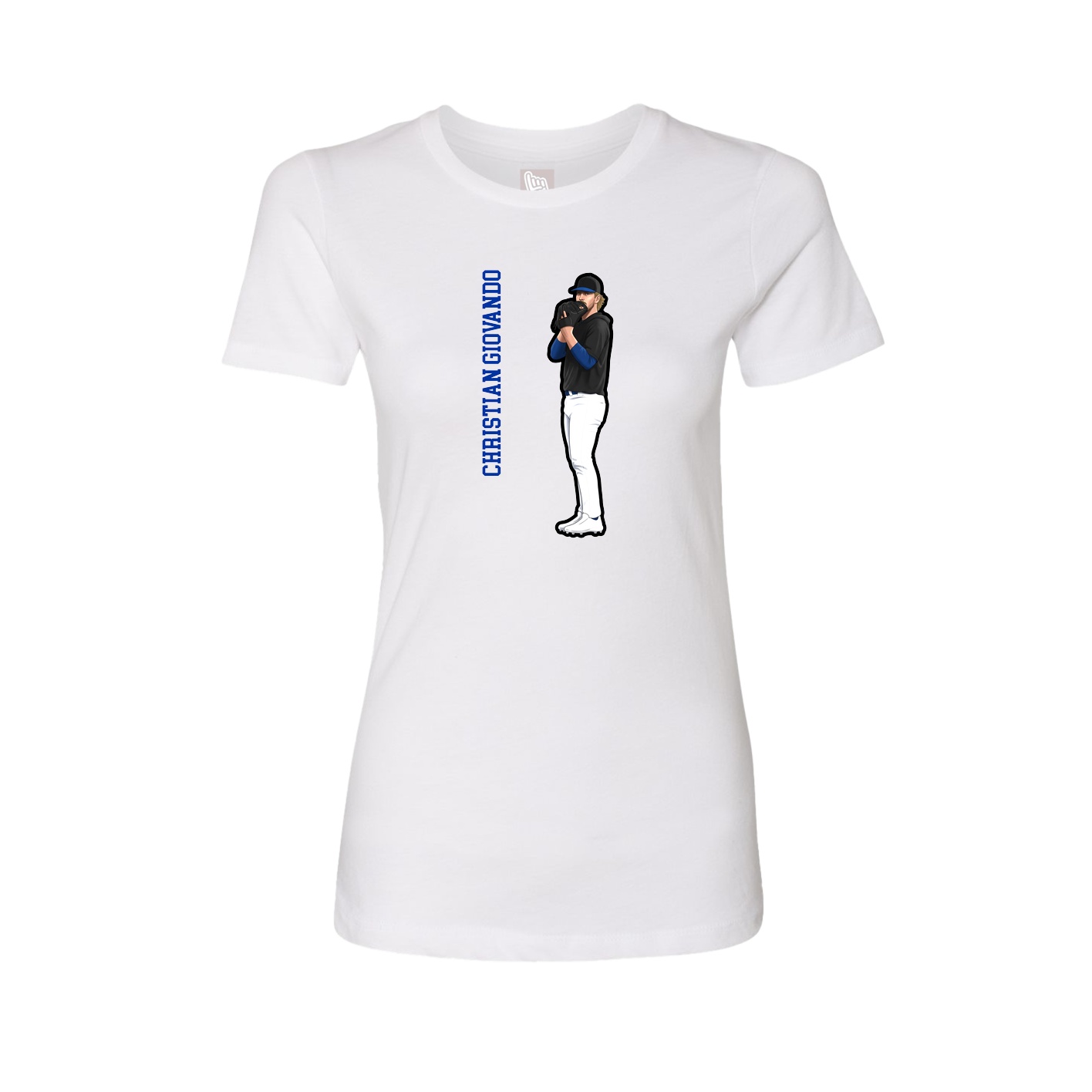 Womens Tee — Name Vertical in White
