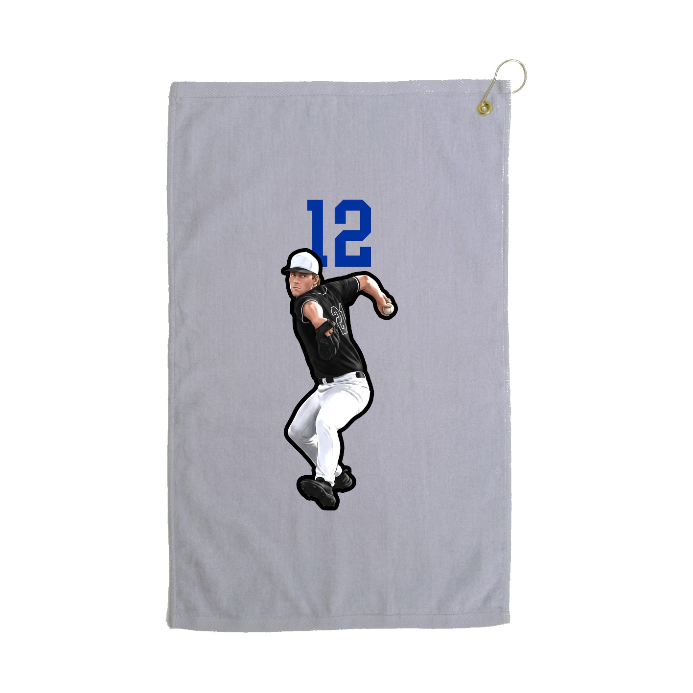 Golf Towel — Number Top in Grey