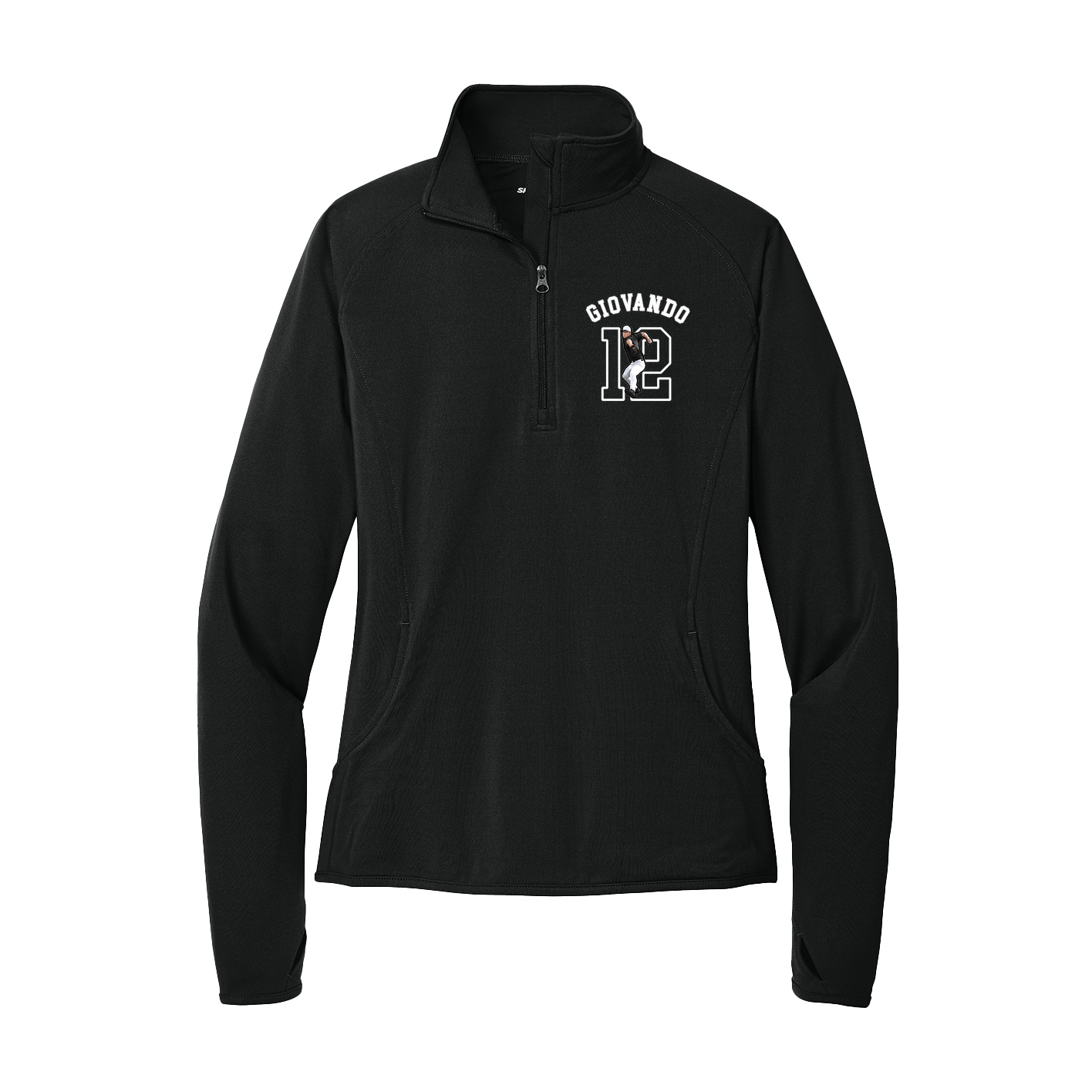 Women's Q-Zip Pullover — Shirsey Arch in Black