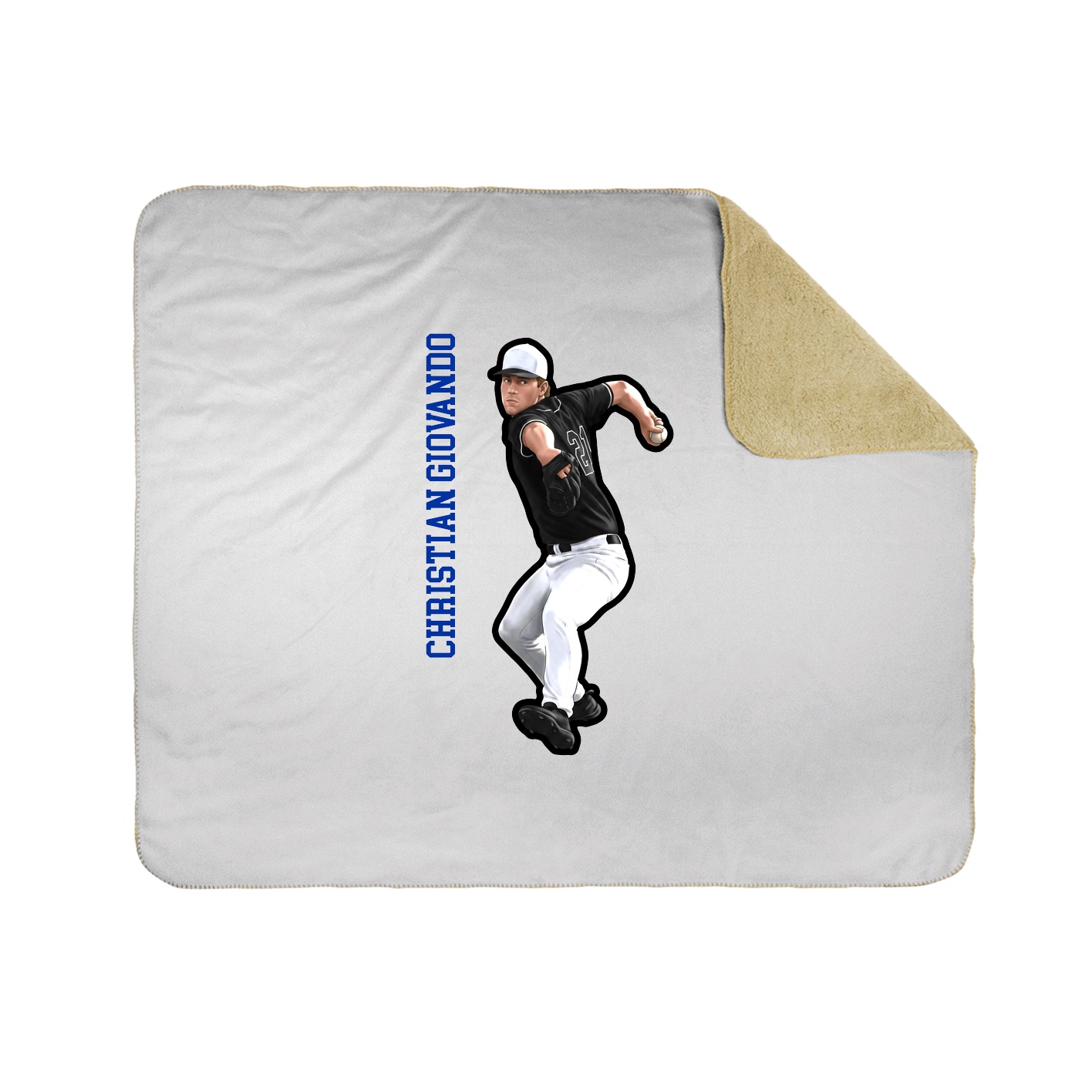 Throw Blanket — Name Vertical in White