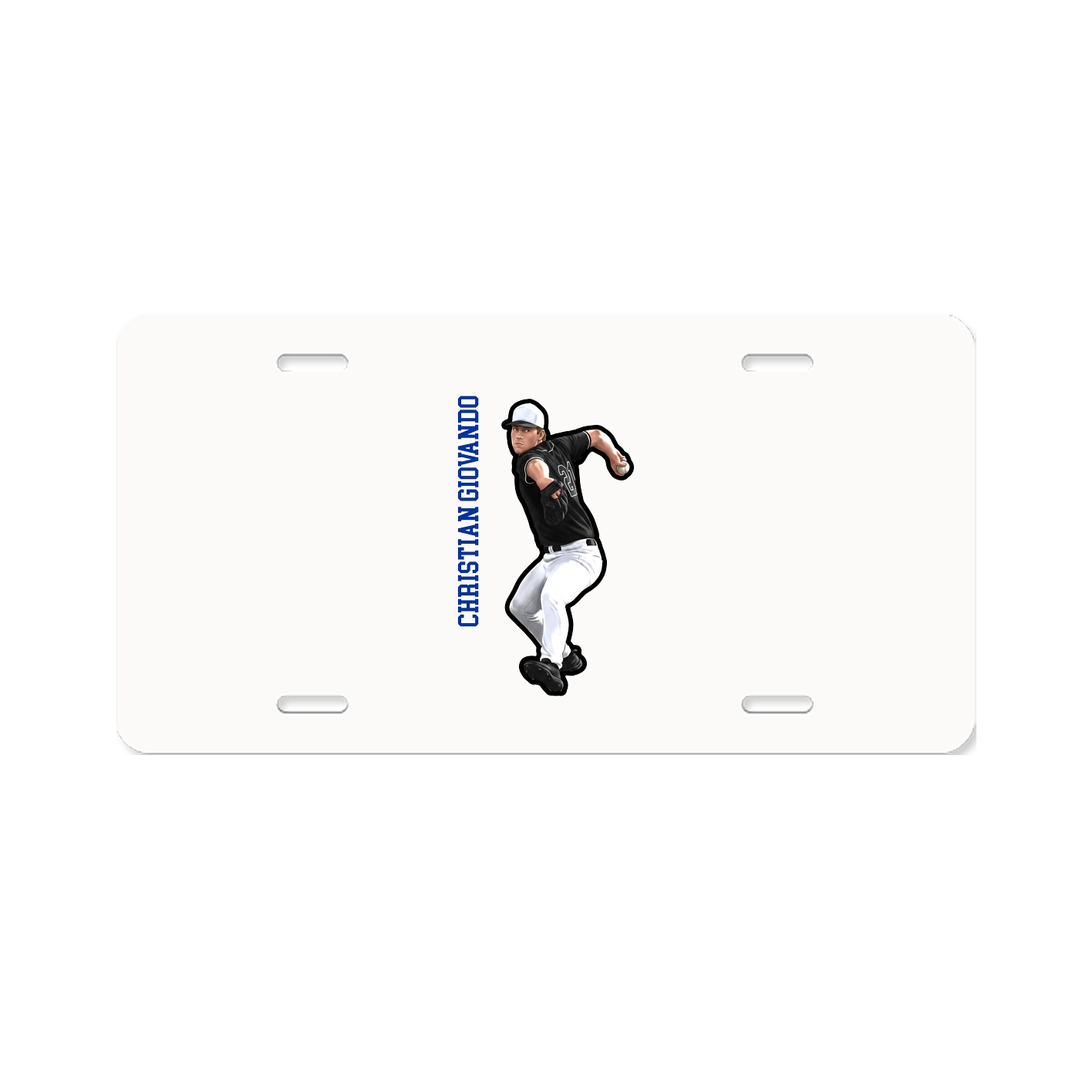 License Plate — Name Vertical in Classic