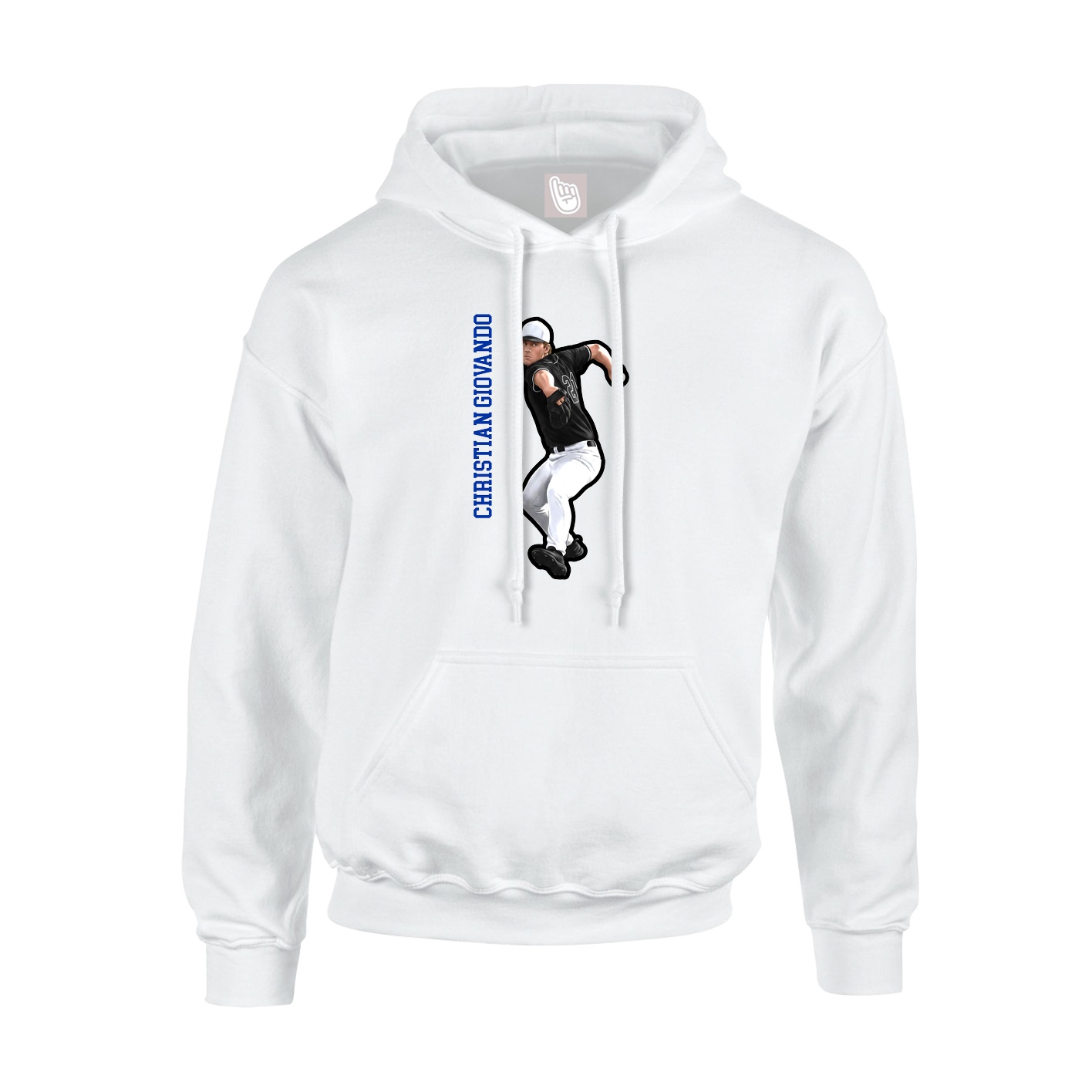 Hoodie — Name Vertical in White