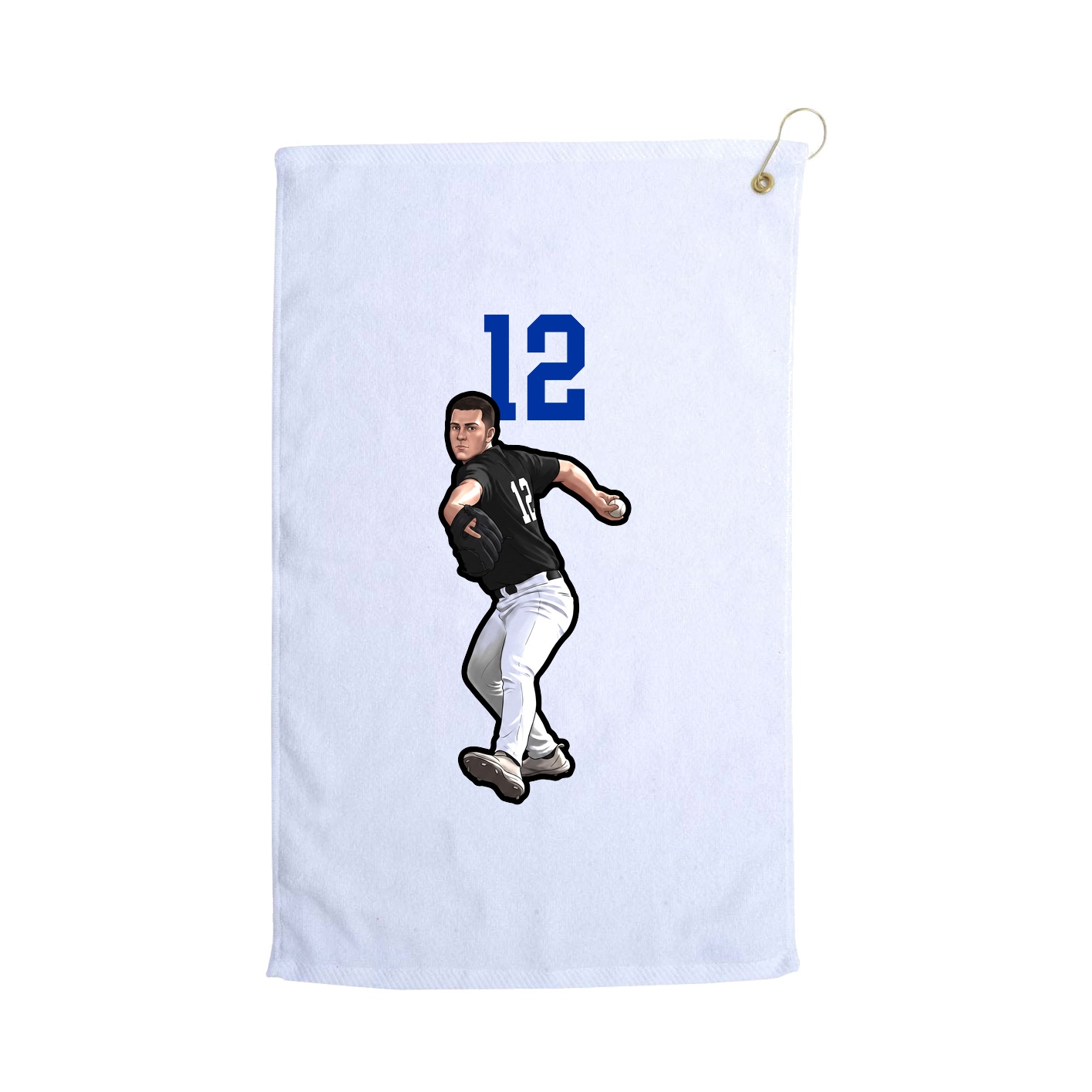 Golf Towel — Number Top in White