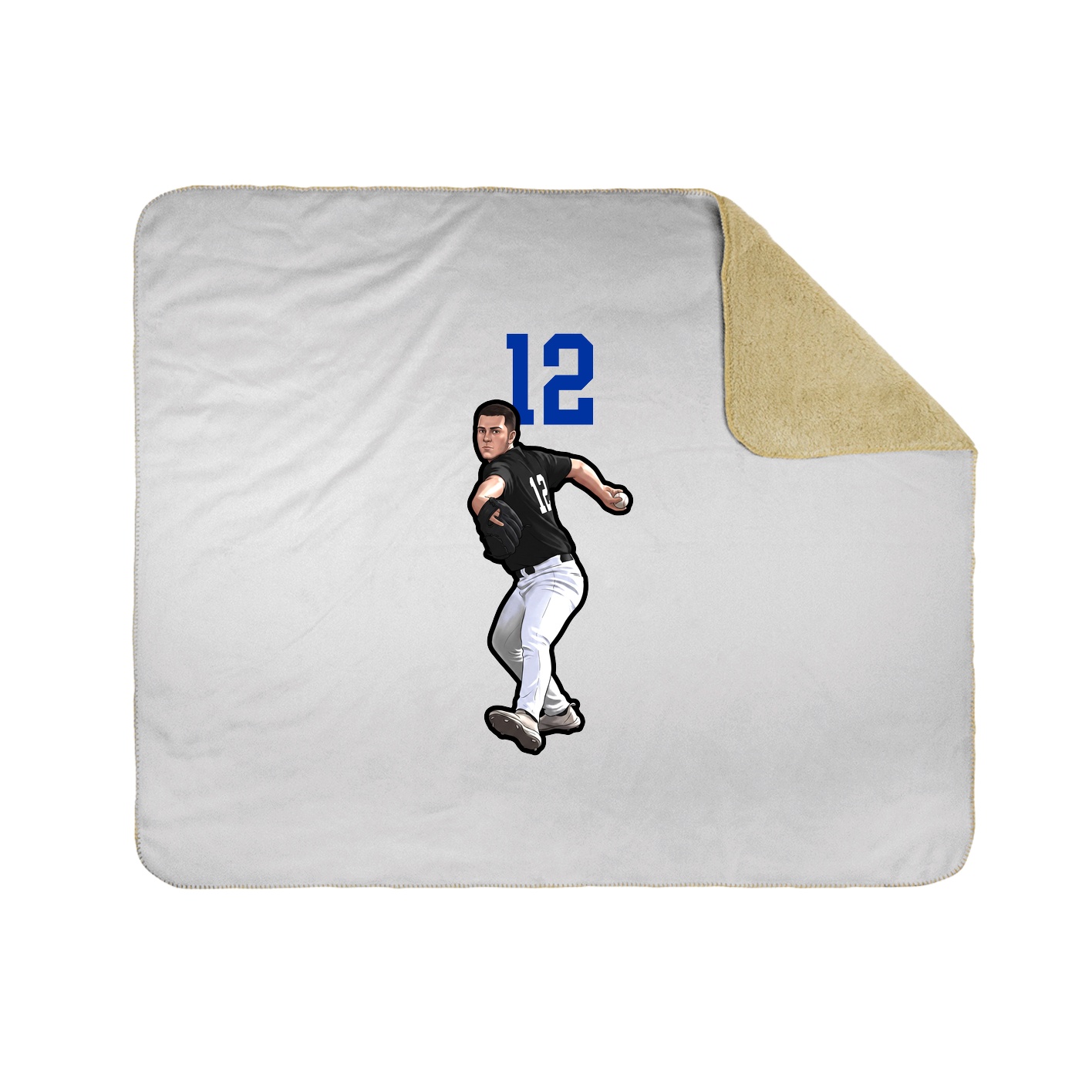 Throw Blanket — Number Top in White