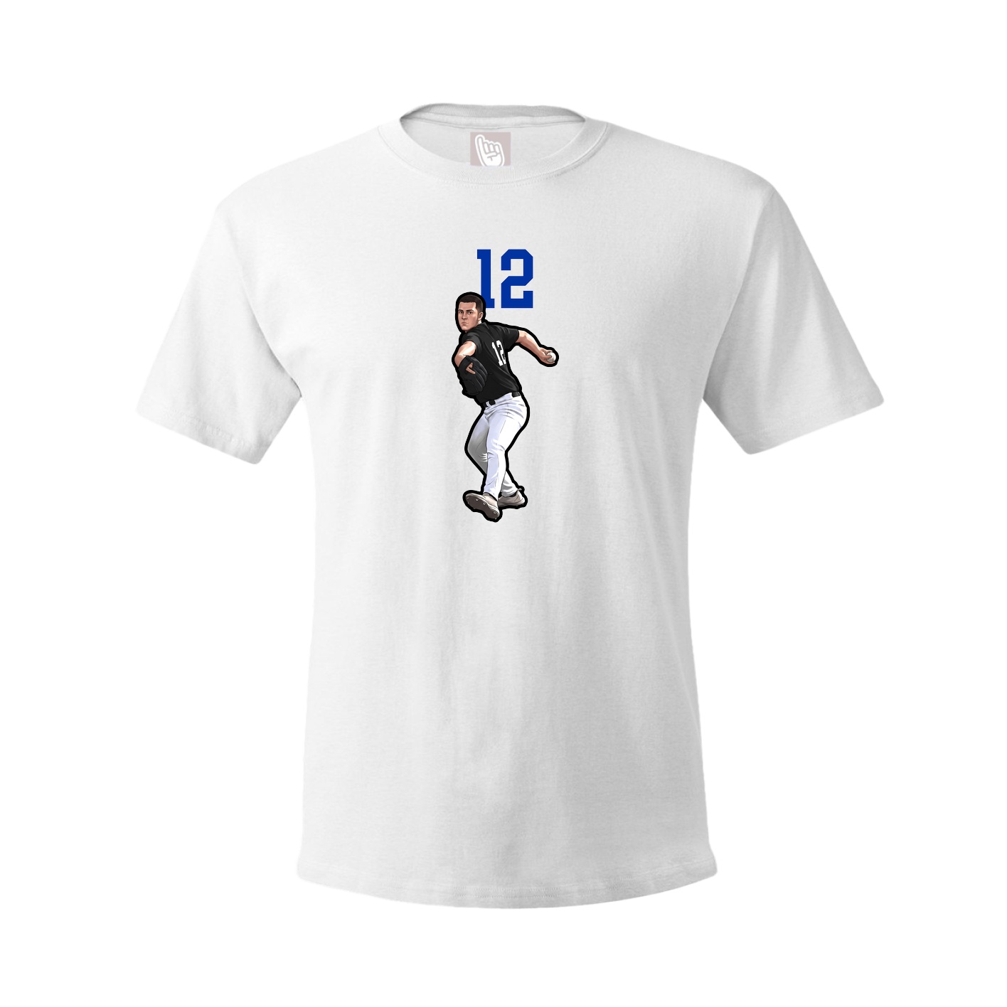 Youth Tee — Number Top in White