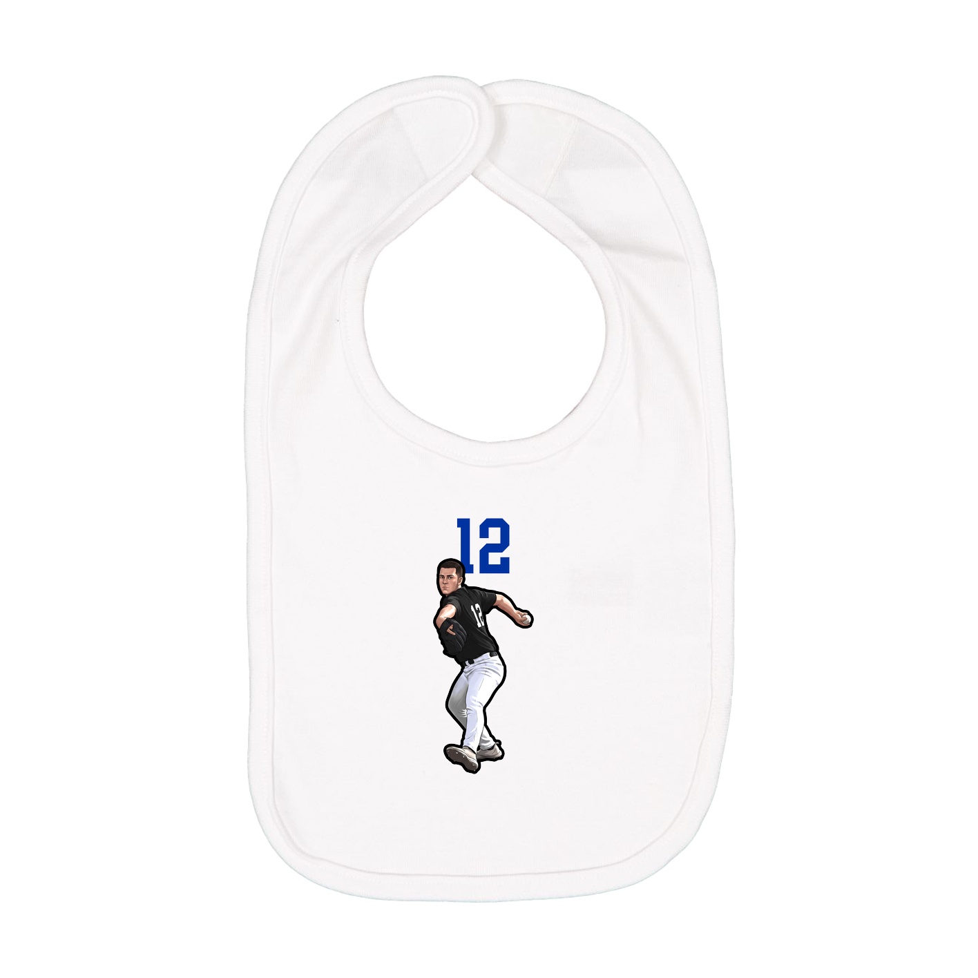 Infant Bib — Number Top in White
