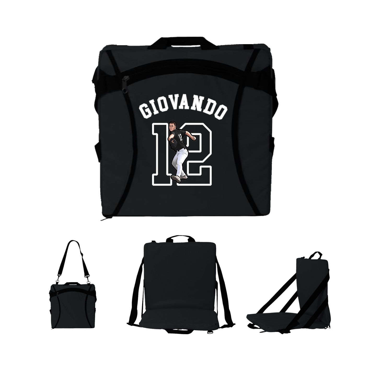 Folding Stadium Seat — Shirsey Arch in Black