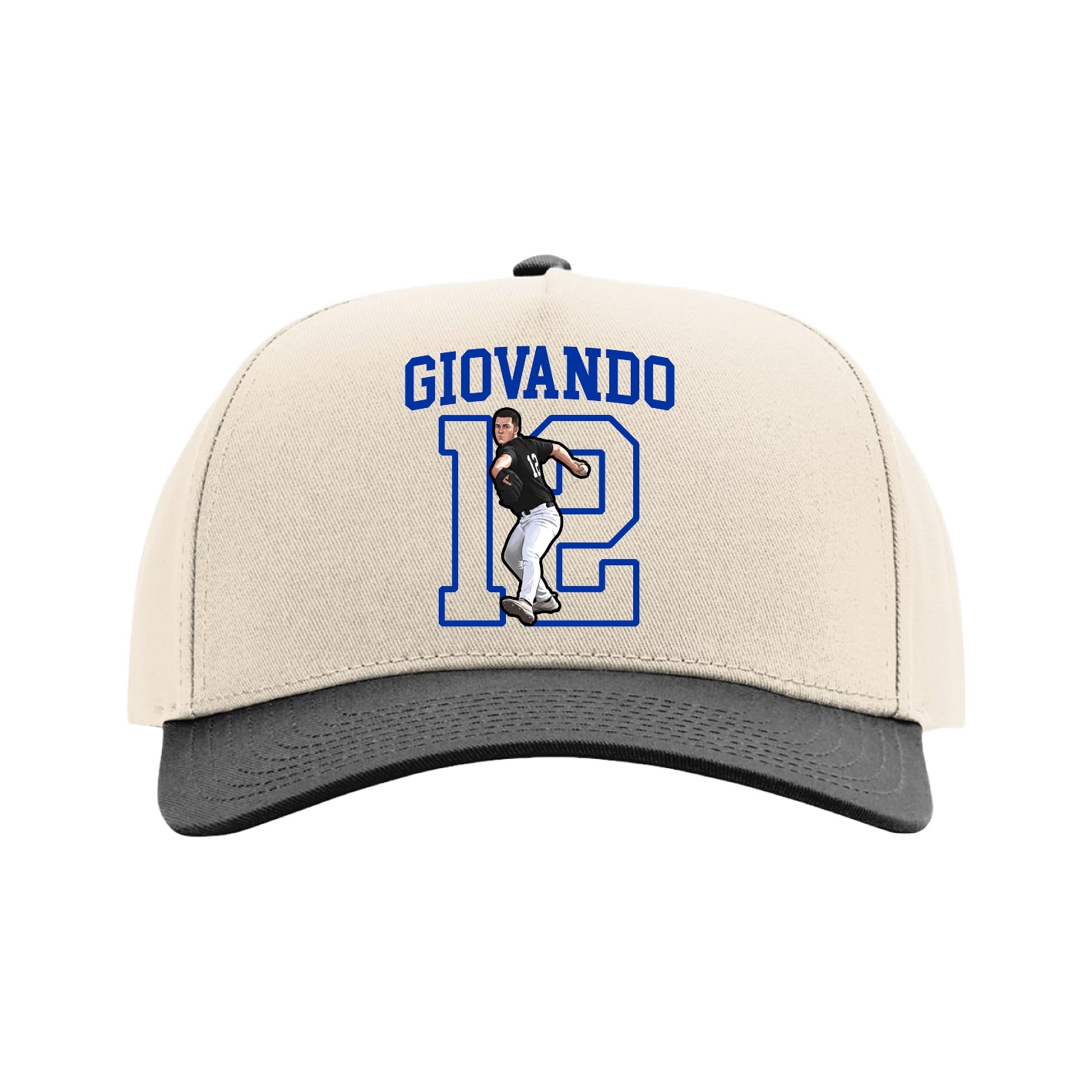 Full Fabric Five-Panel Champ Cap — Shirsey in Cream/Black
