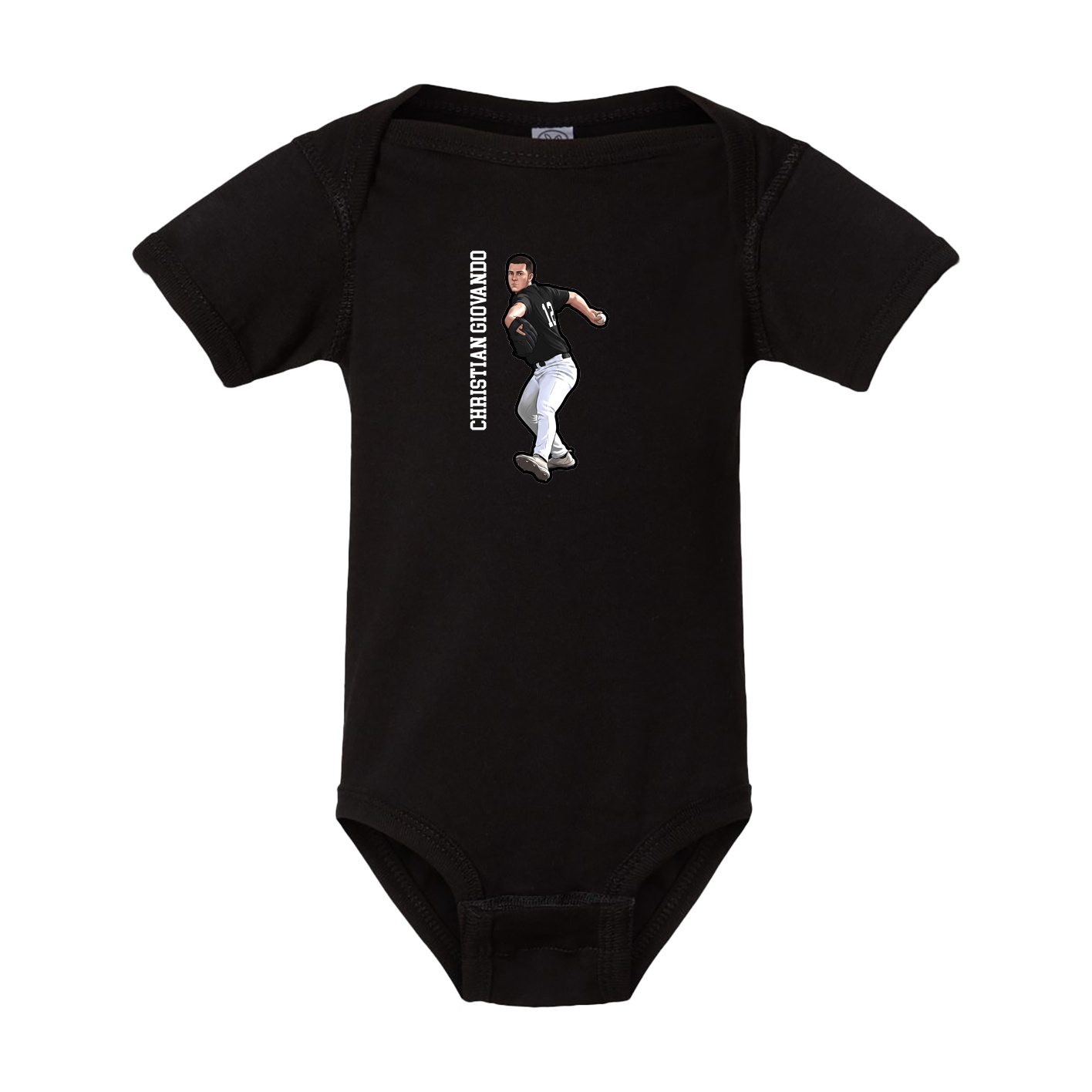 Baby Onesie — Name Vertical in Black