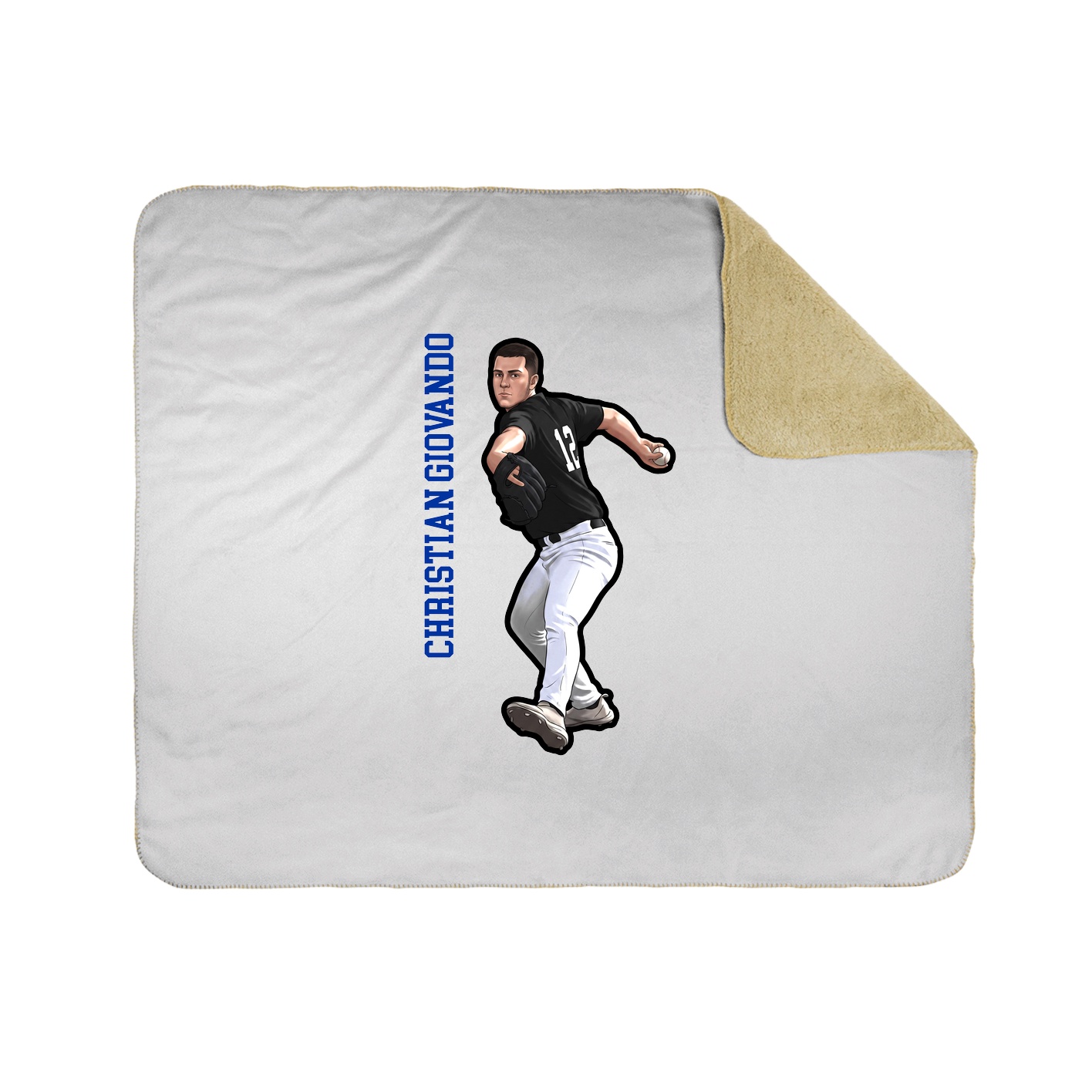Throw Blanket — Name Vertical in White