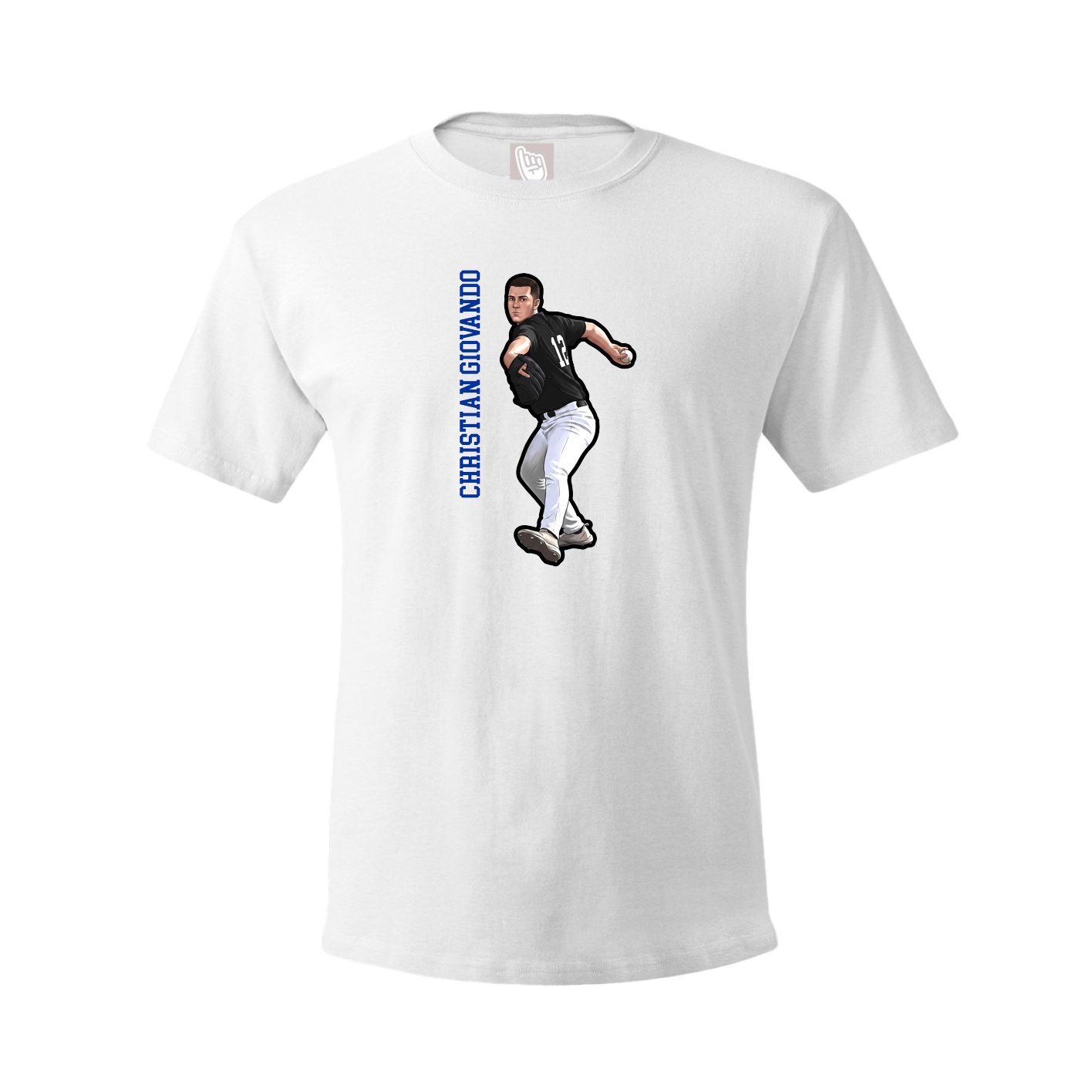 Youth Tee — Name Vertical in White