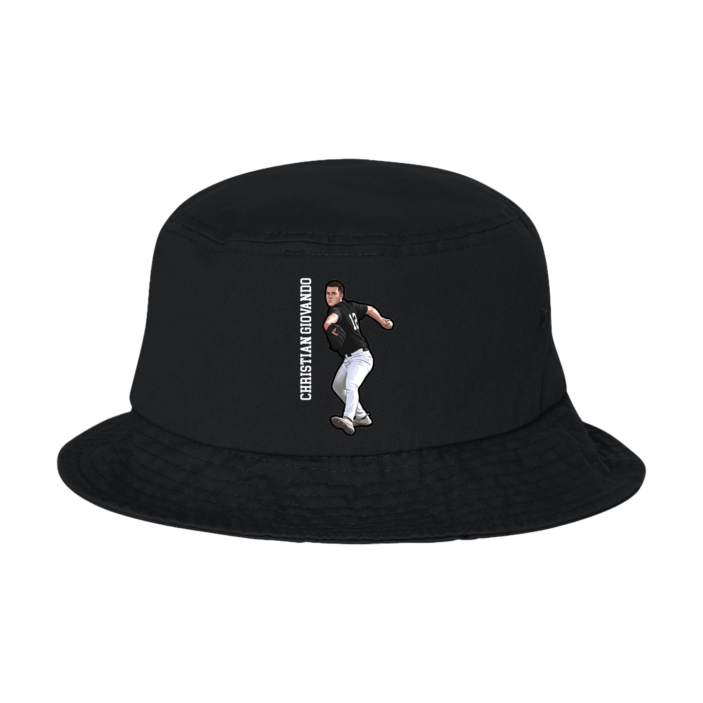 Bucket Cap — Name Vertical in Black