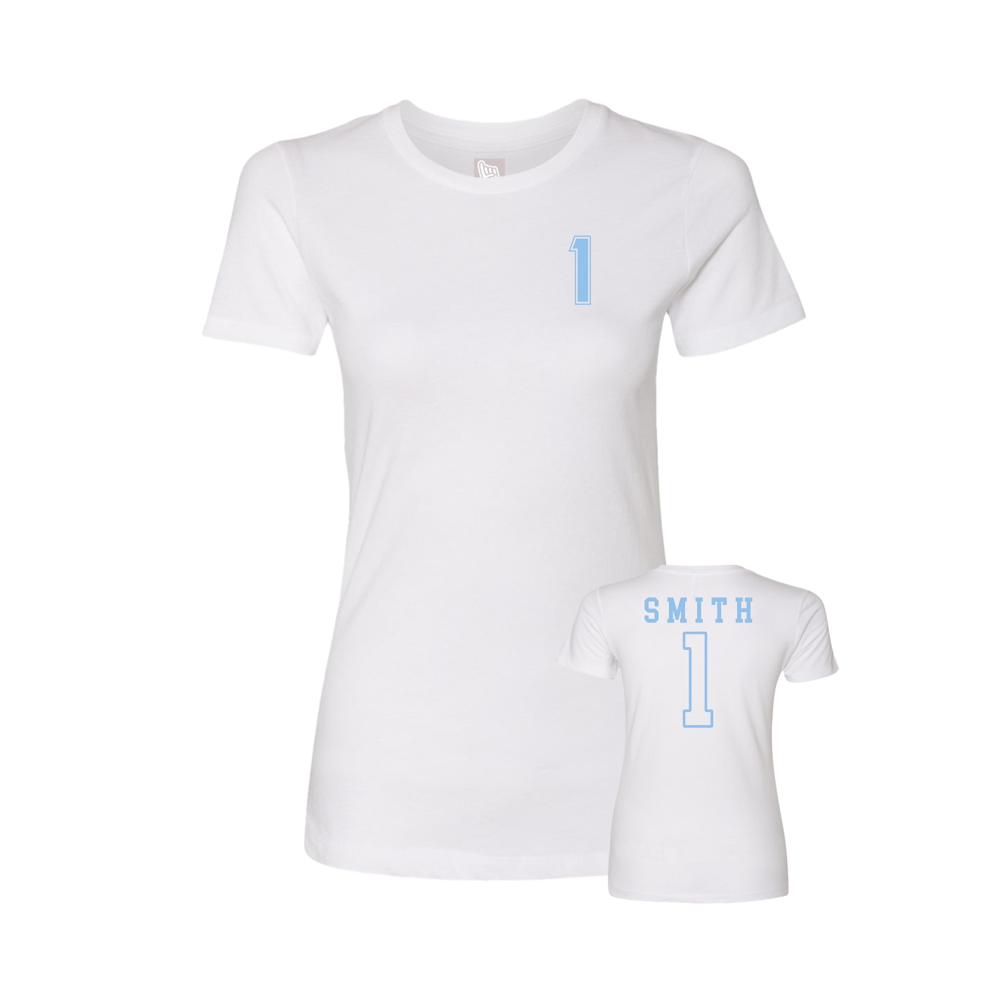 Fitted Women's Tee — Chest Back in White