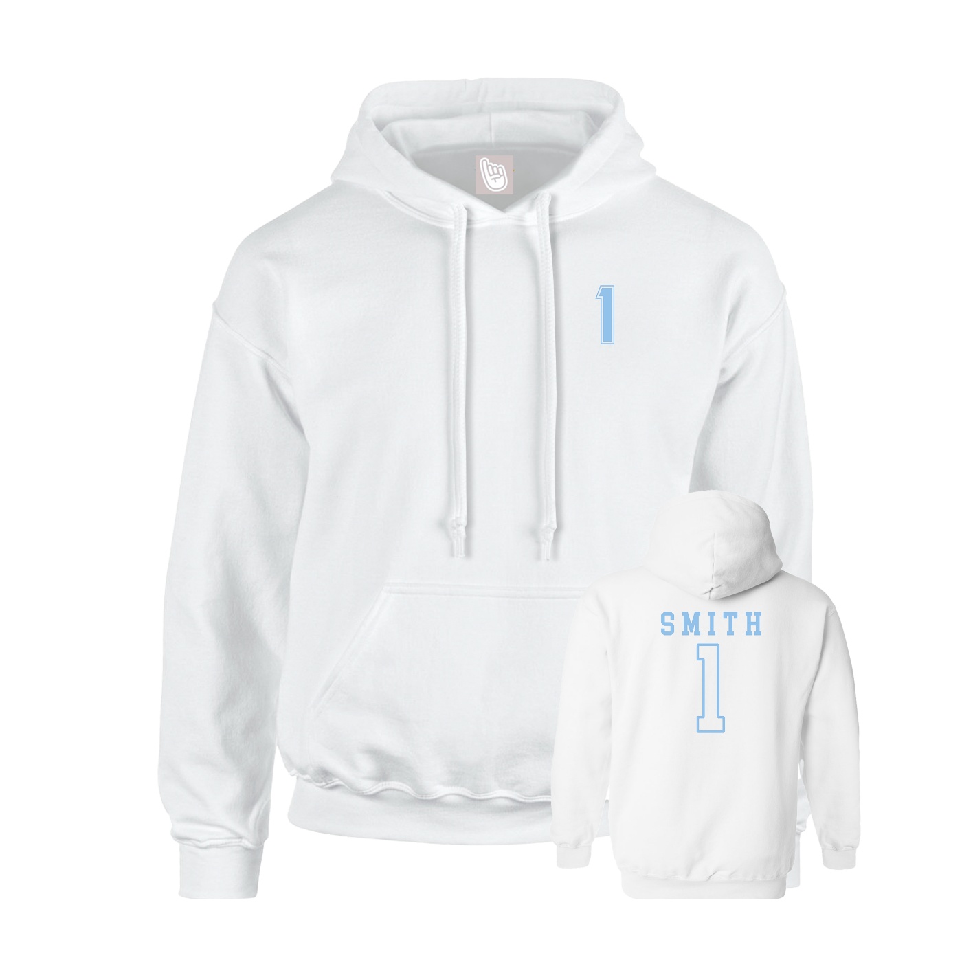 Hoodie — Chest Back in White