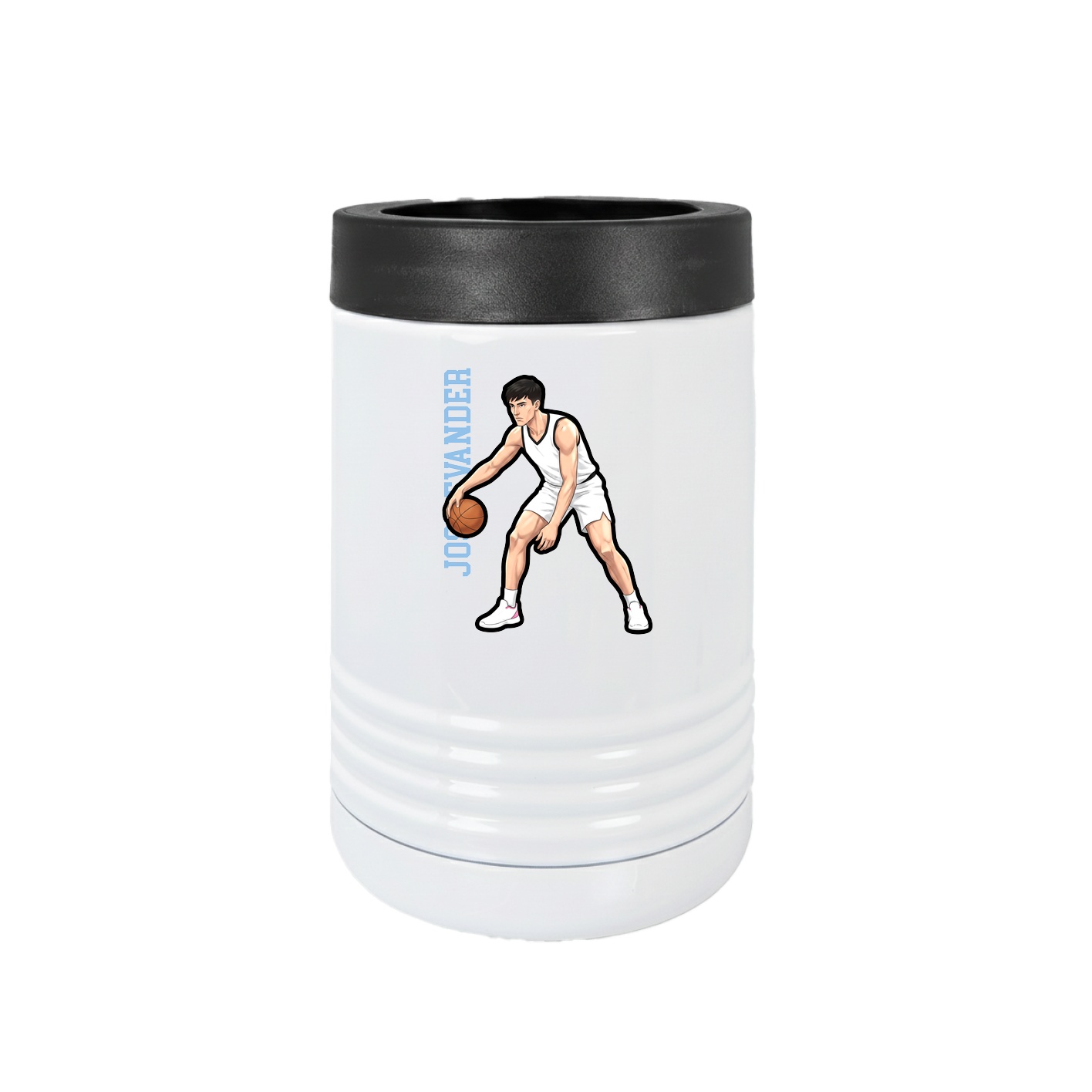 Beverage Holder — Name Vertical in White