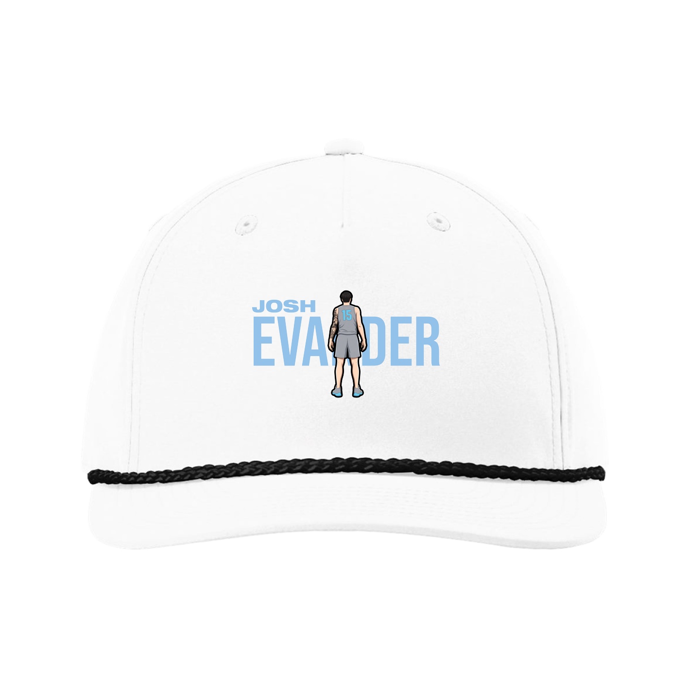 Five-Panel Classic Rope Cap — Player Name in White