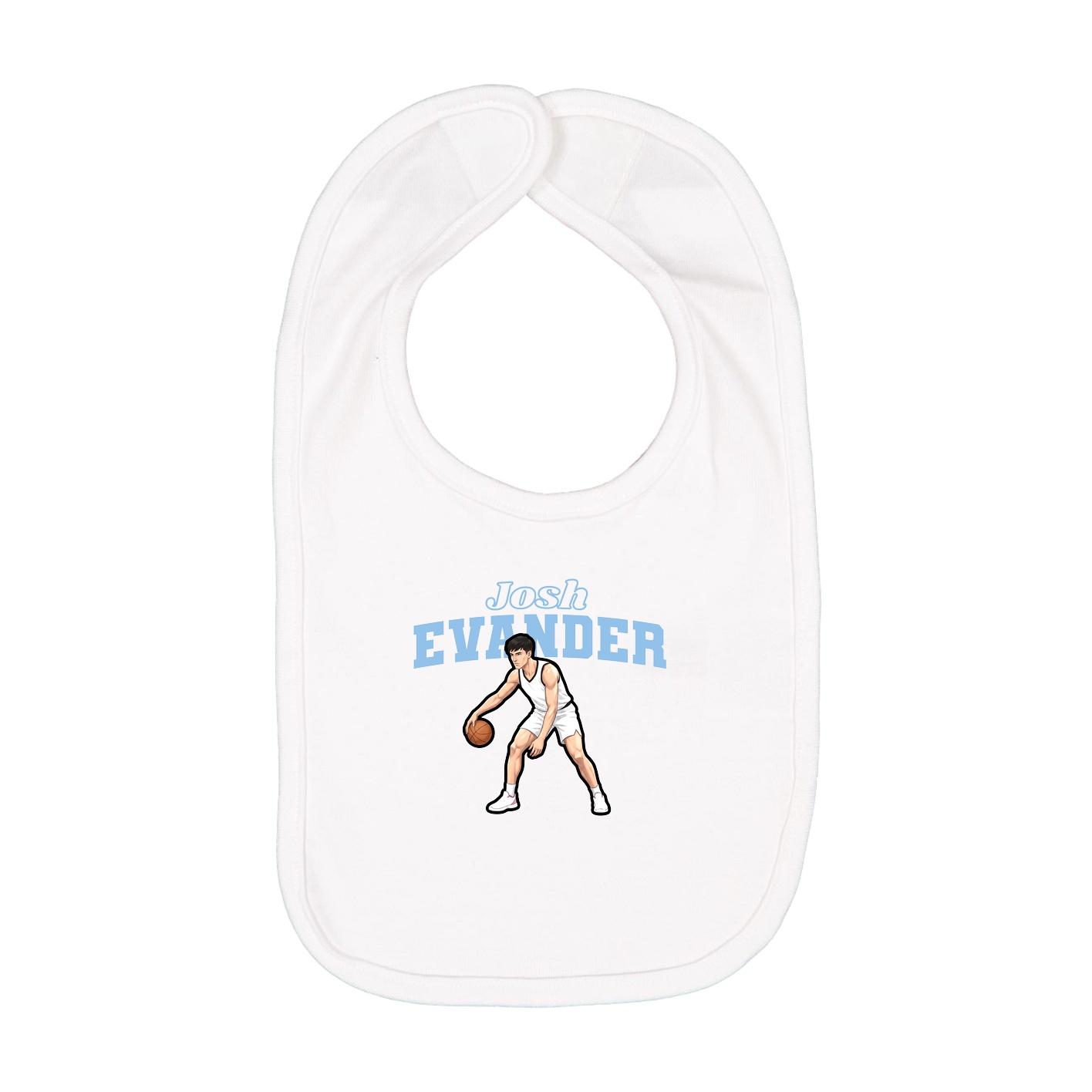Infant Bib — Name Arch in White