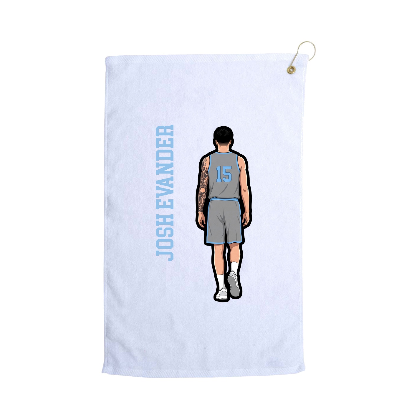Golf Towel — Name Vertical in White